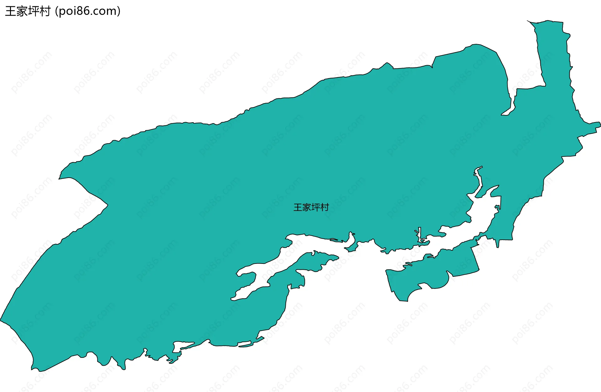王家坪村边界地图