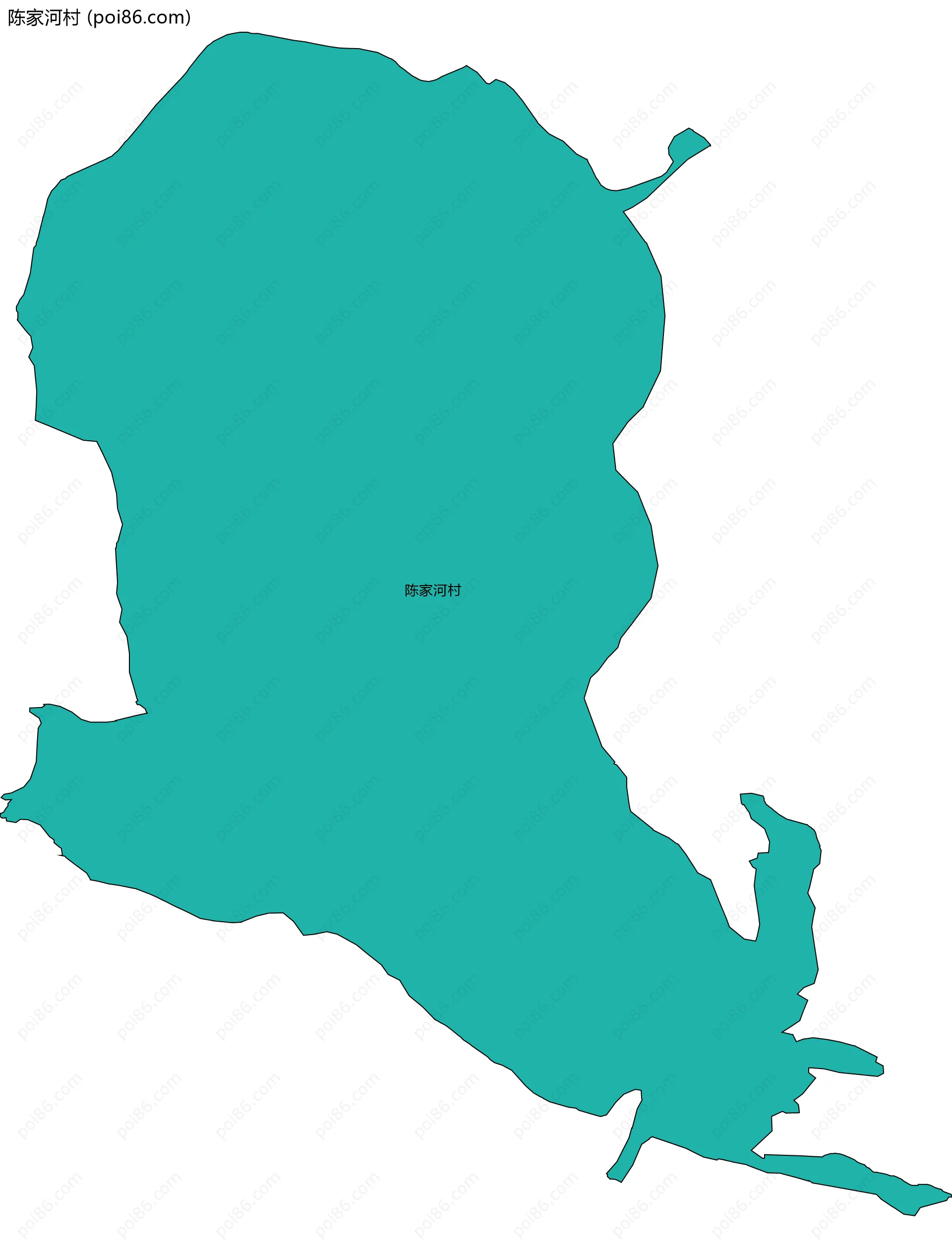 陈家河村边界地图