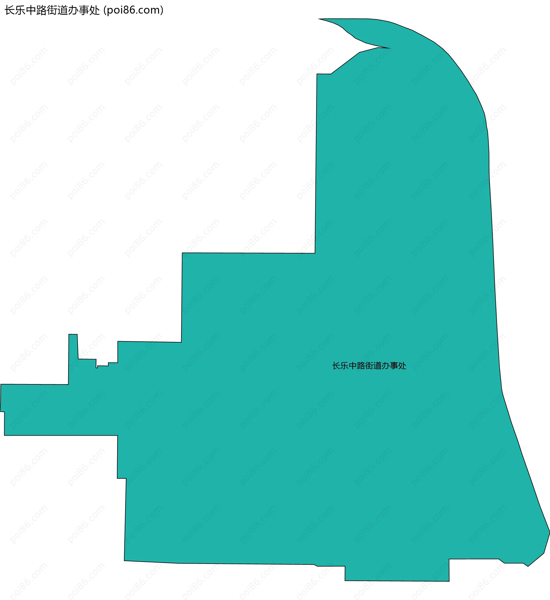 长乐中路街道办事处边界地图(五级行政区划)