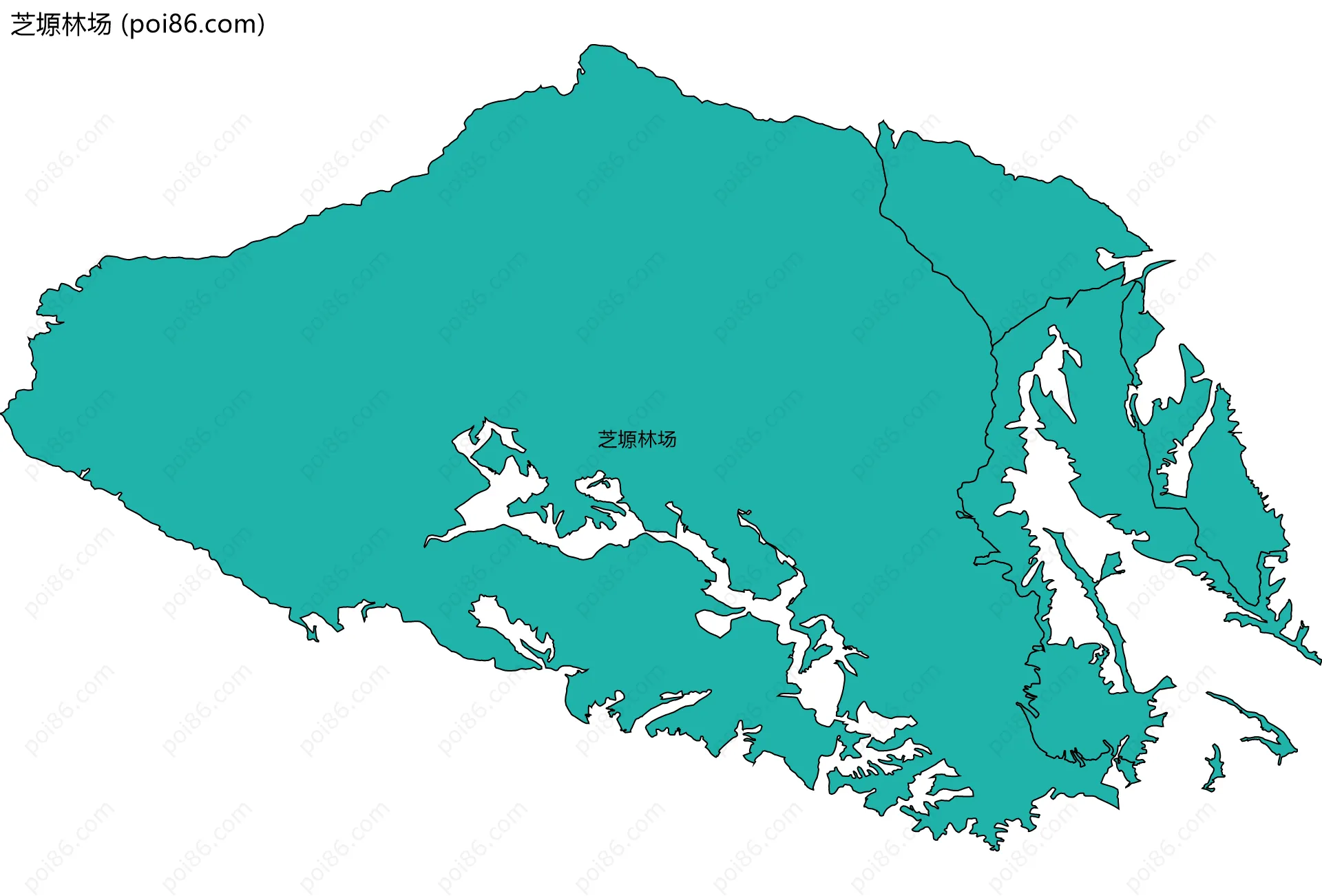 芝塬林场边界地图(五级行政区划)