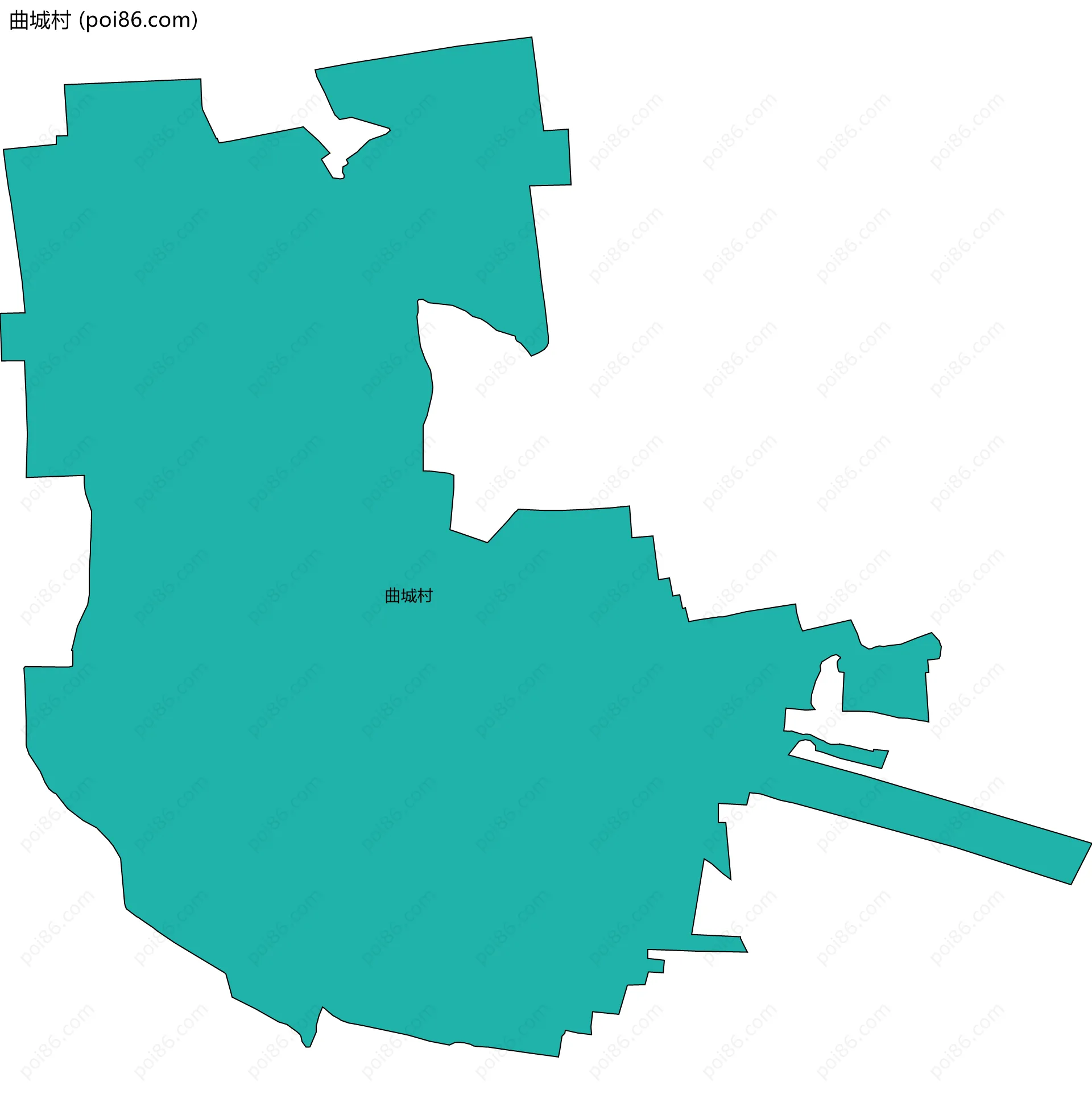 曲城村边界地图