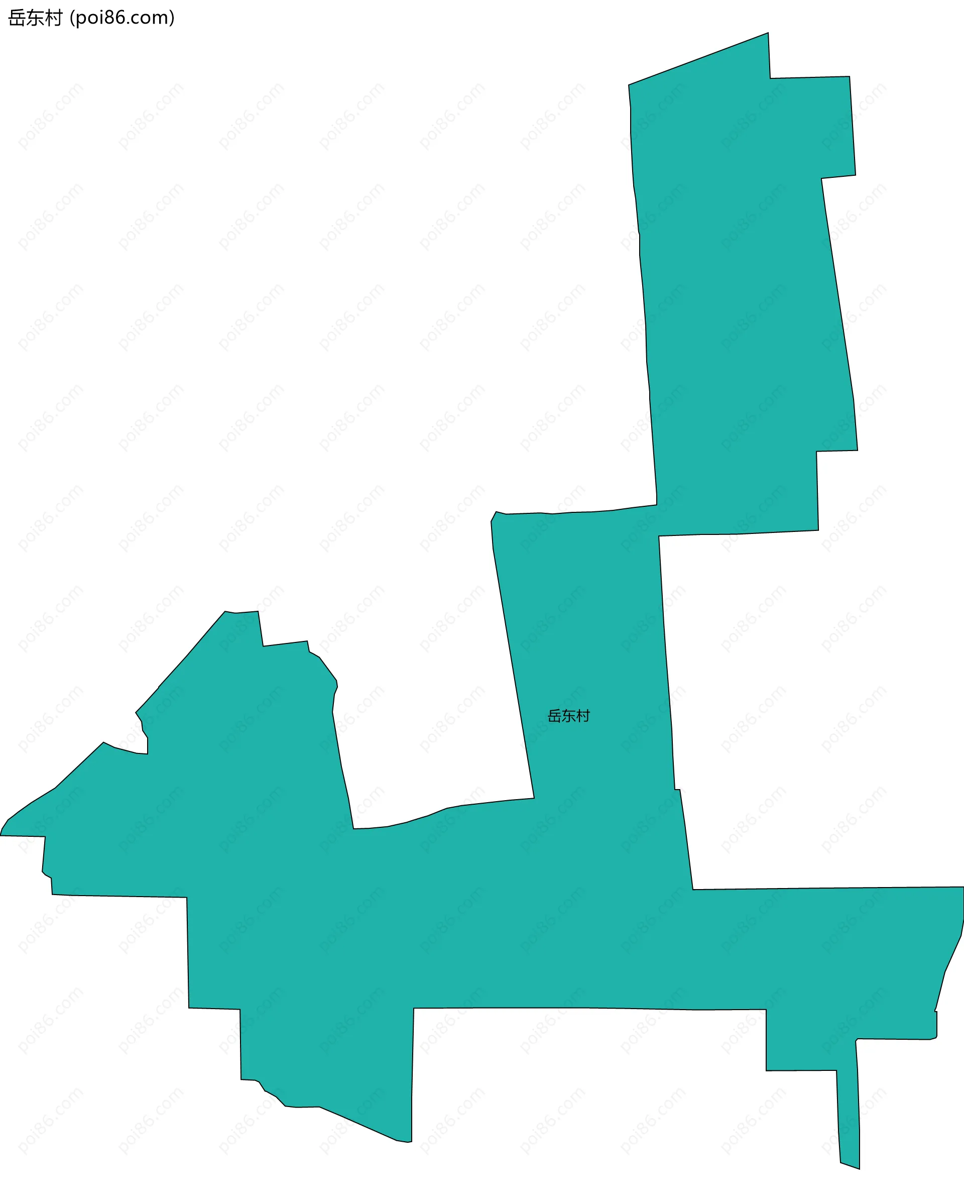 岳东村边界地图