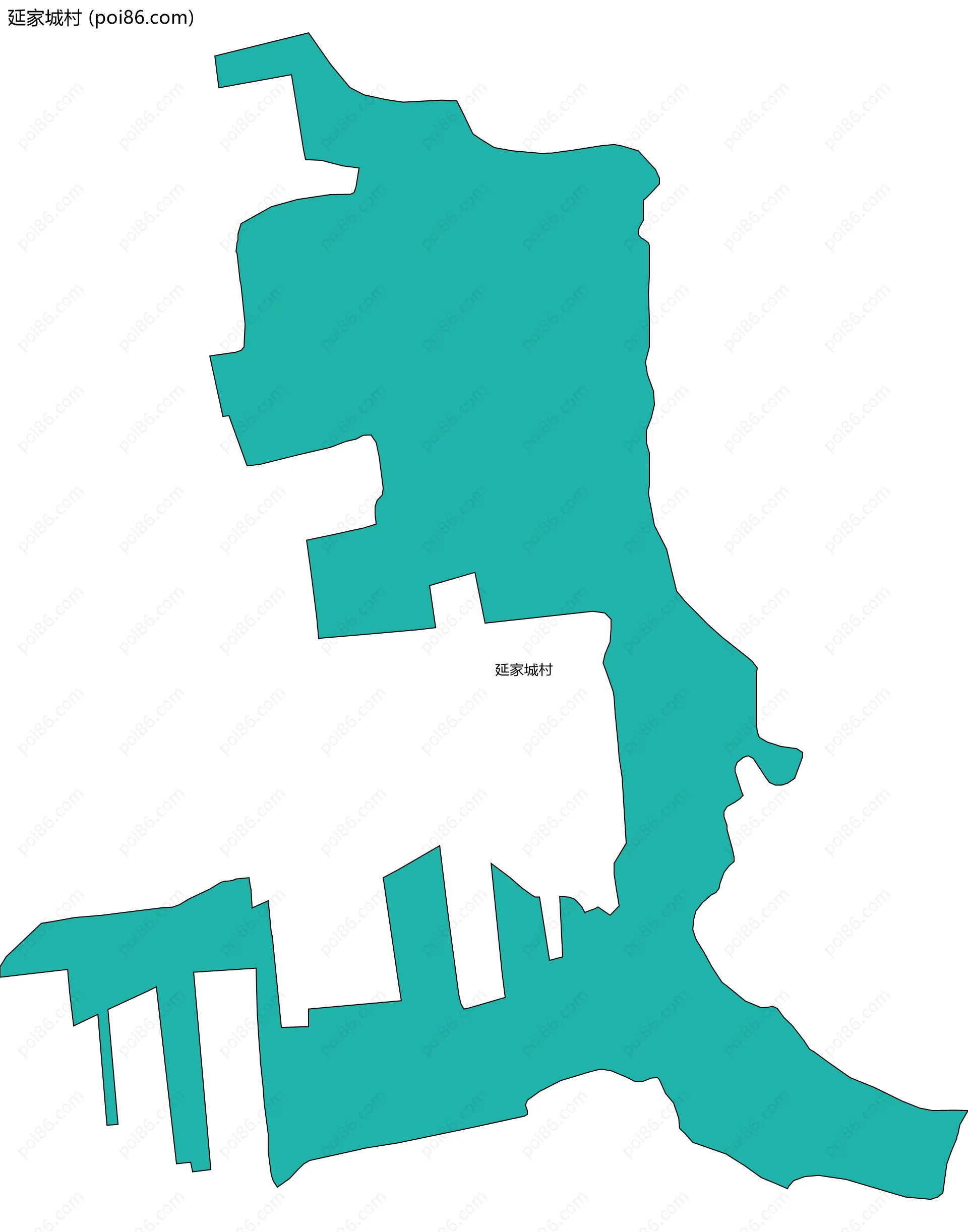 延家城村边界地图