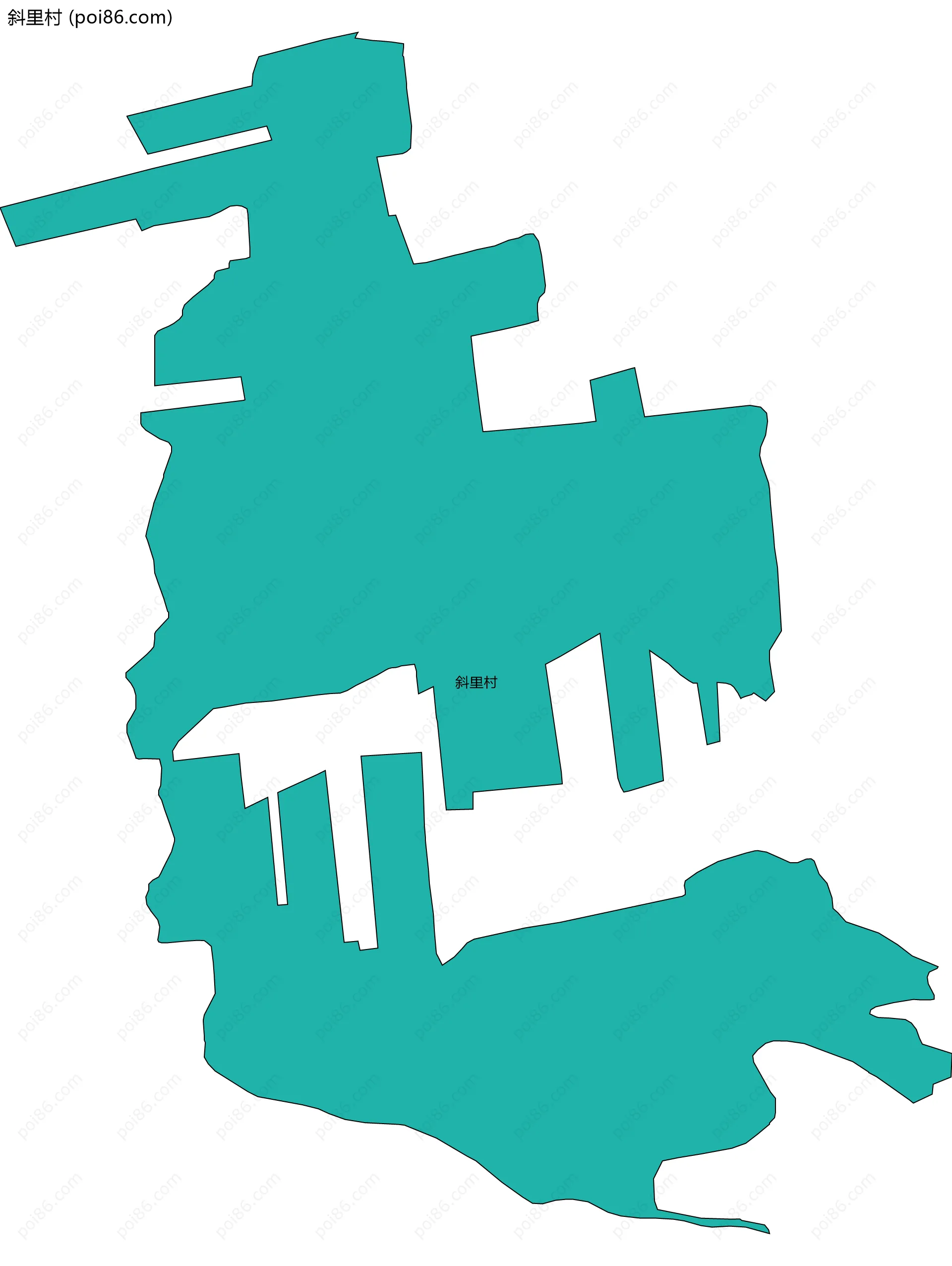 斜里村边界地图