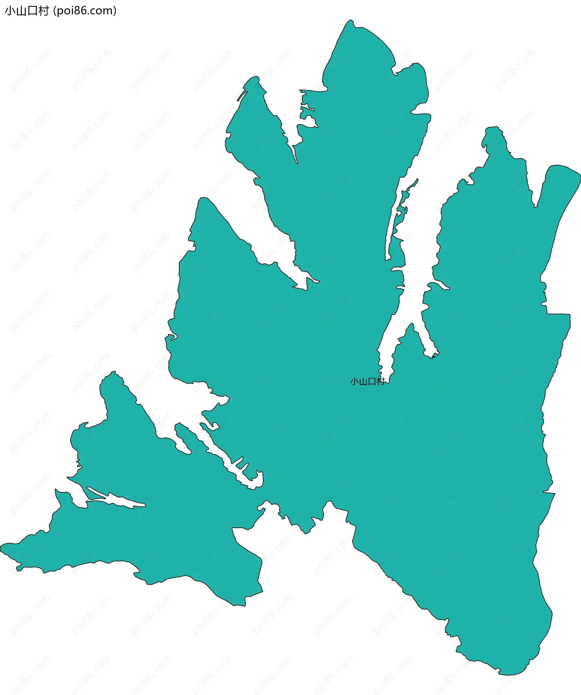 小山口村边界地图