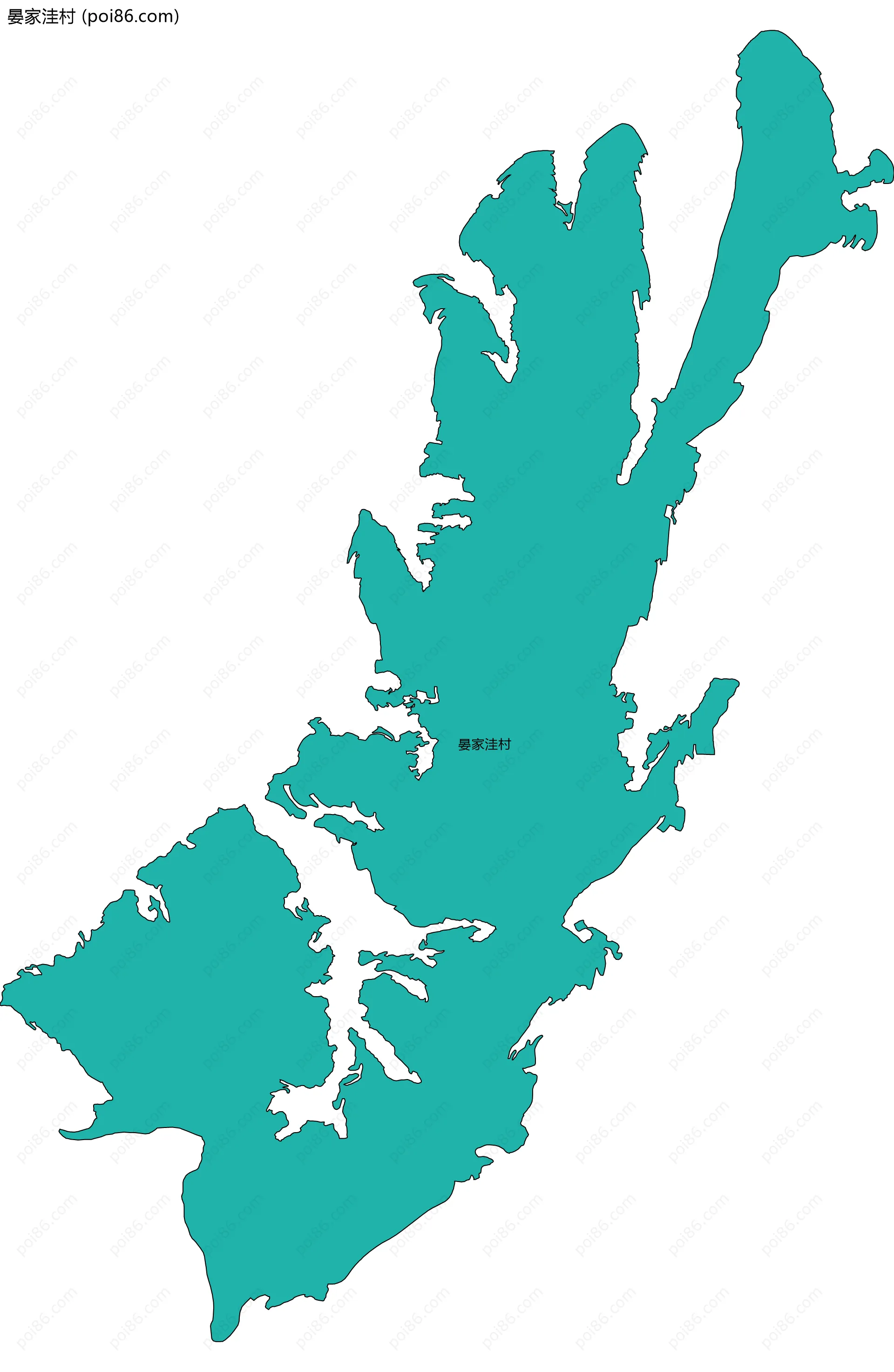 晏家洼村边界地图