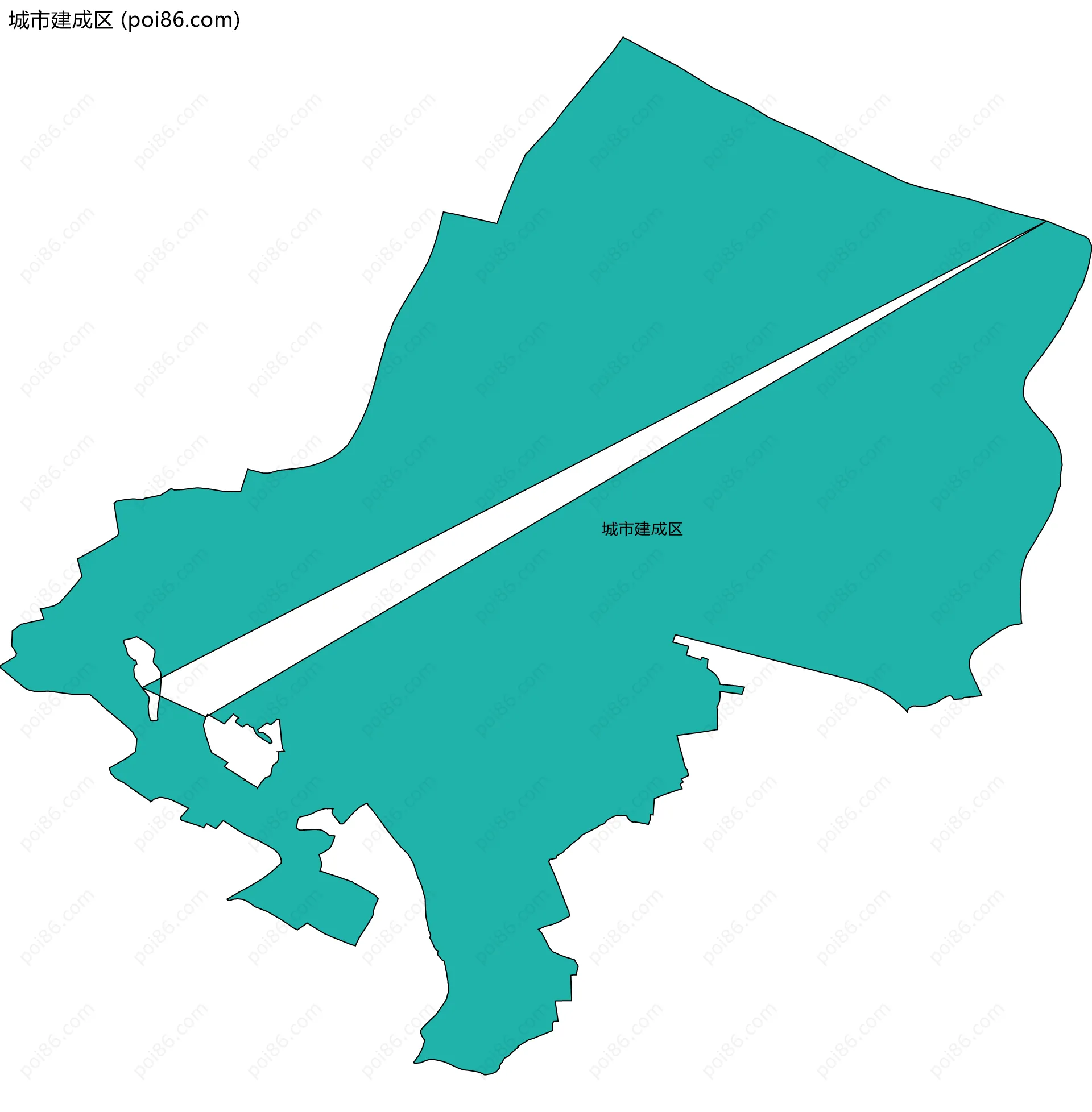 城市建成区边界地图