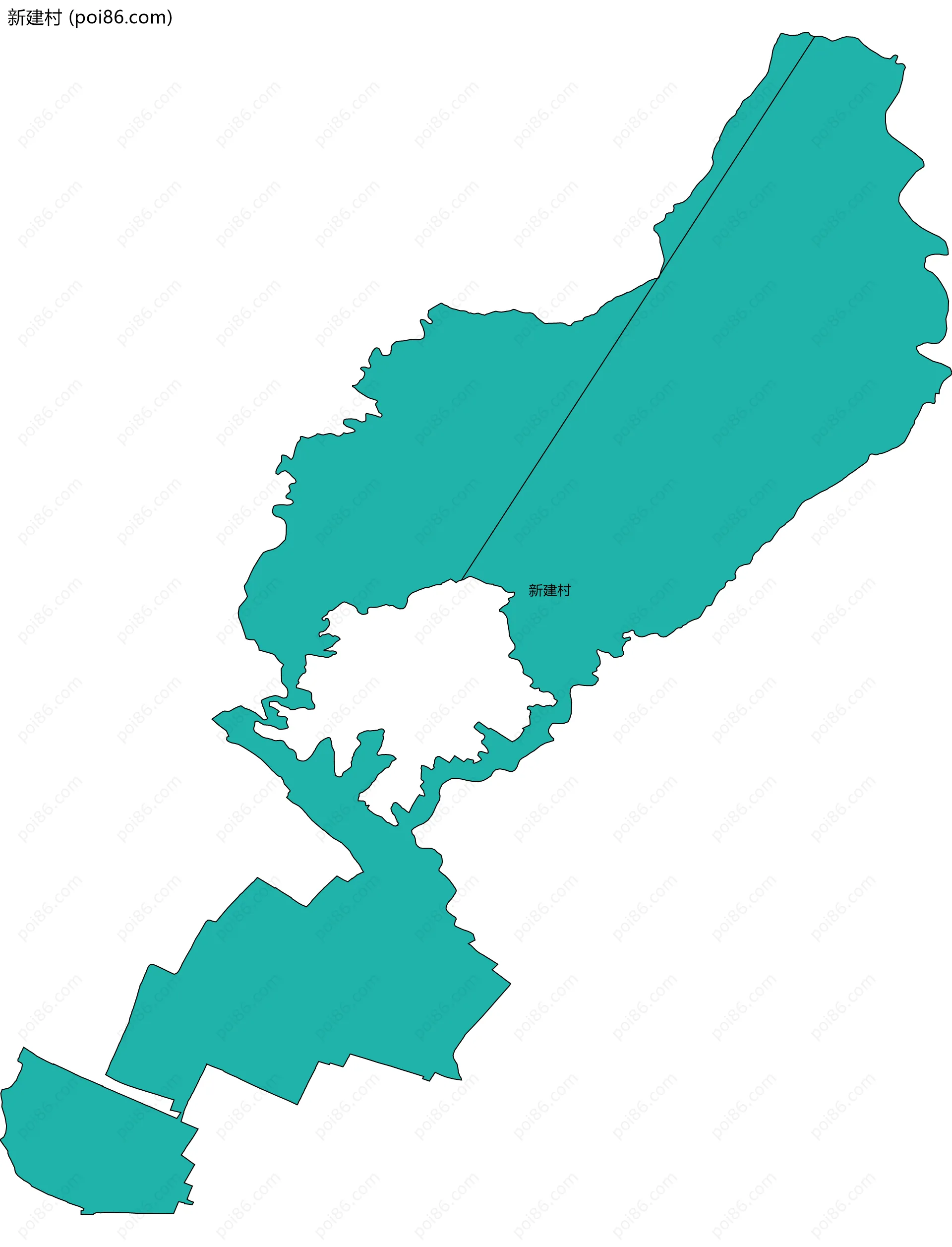 新建村边界地图