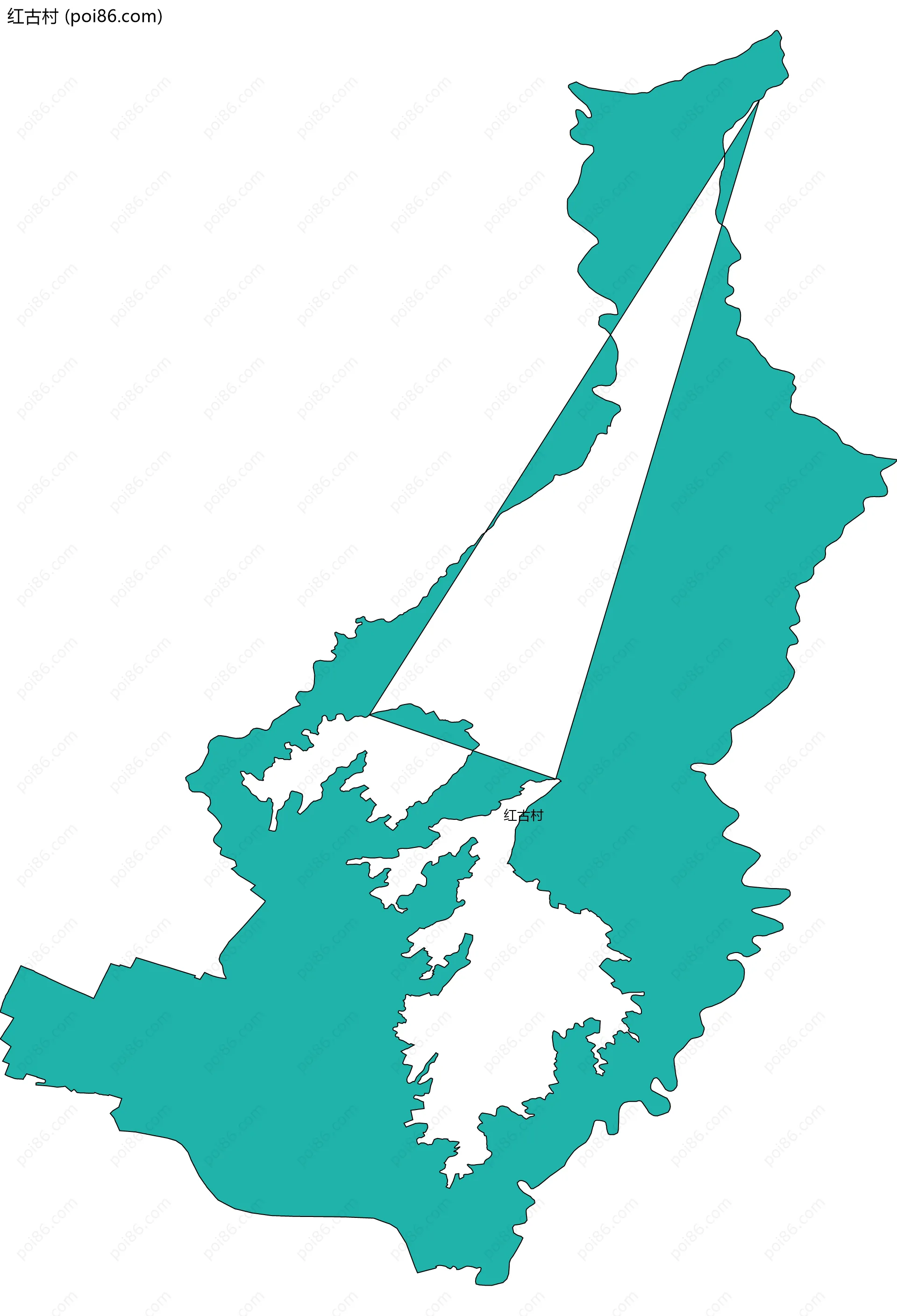 红古村边界地图