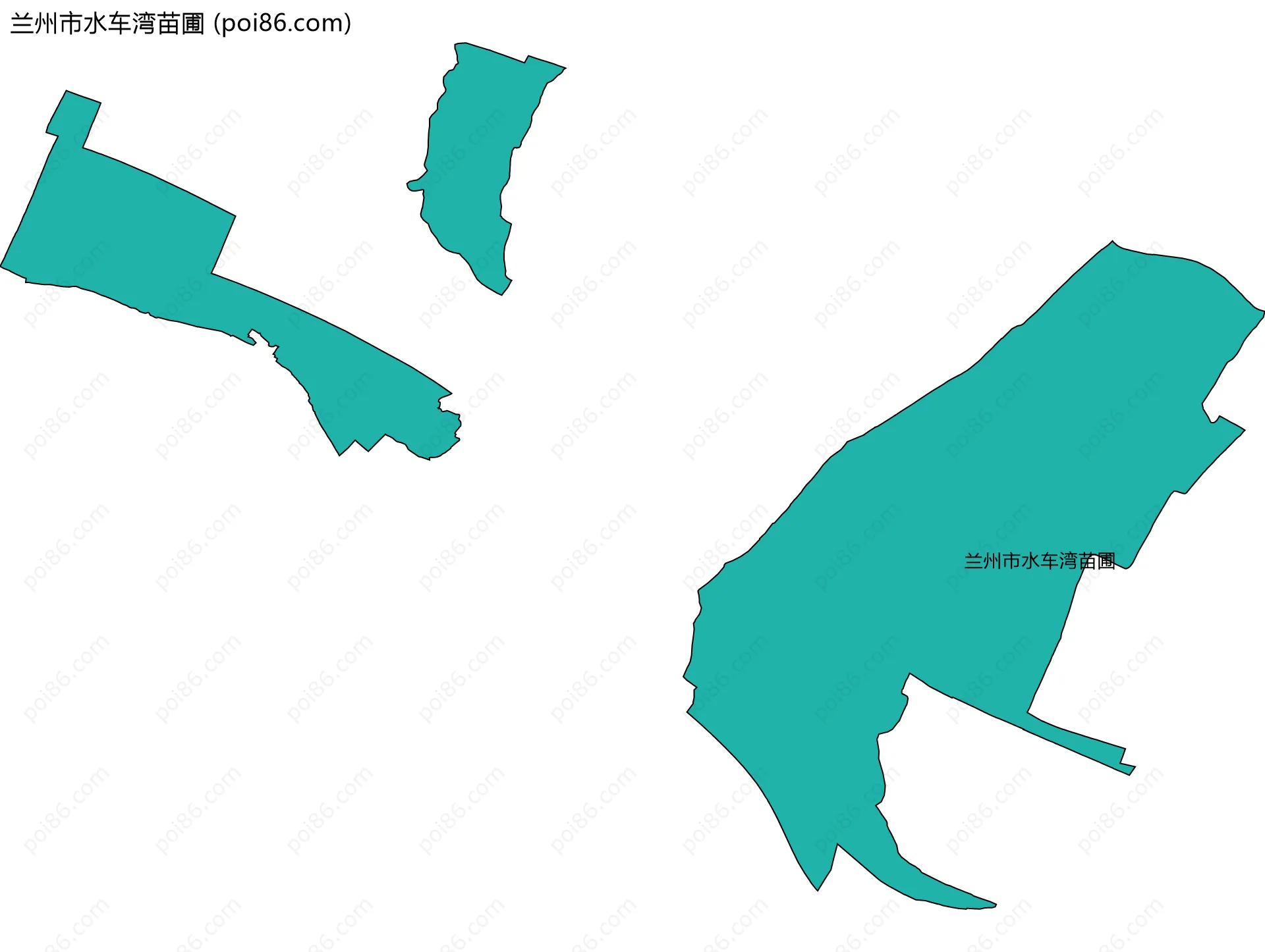 兰州市水车湾苗圃边界地图