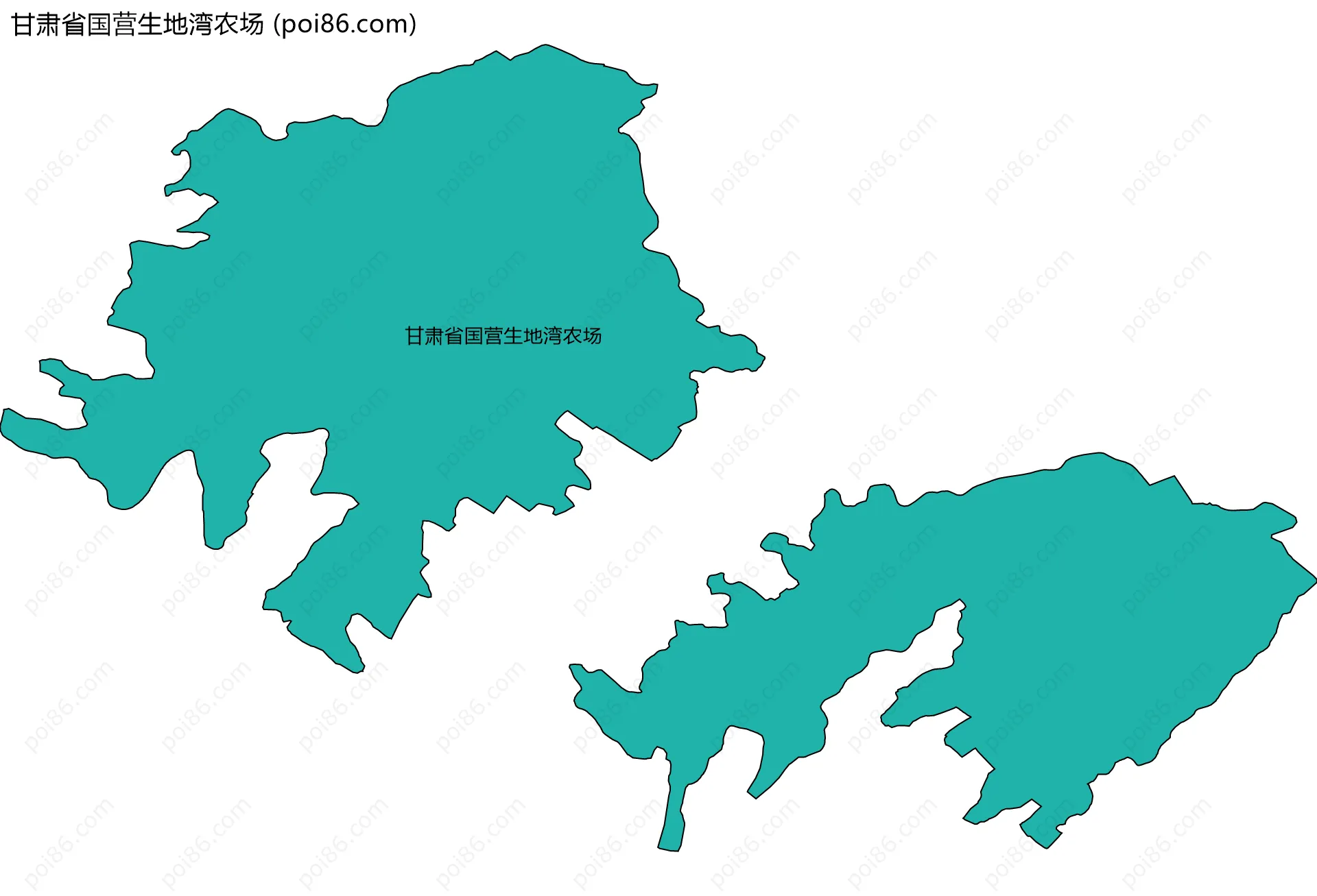 甘肃省国营生地湾农场边界地图