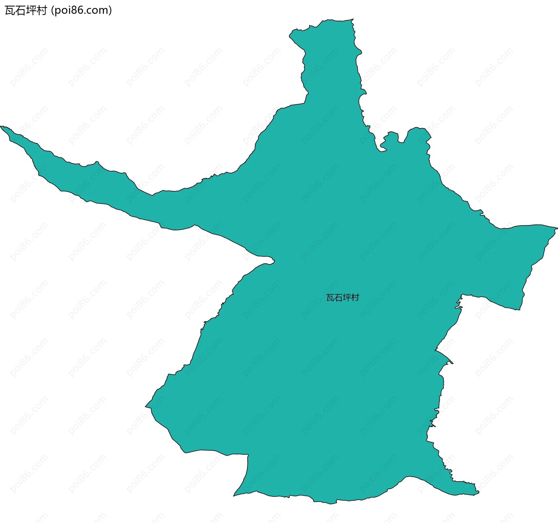 瓦石坪村边界地图