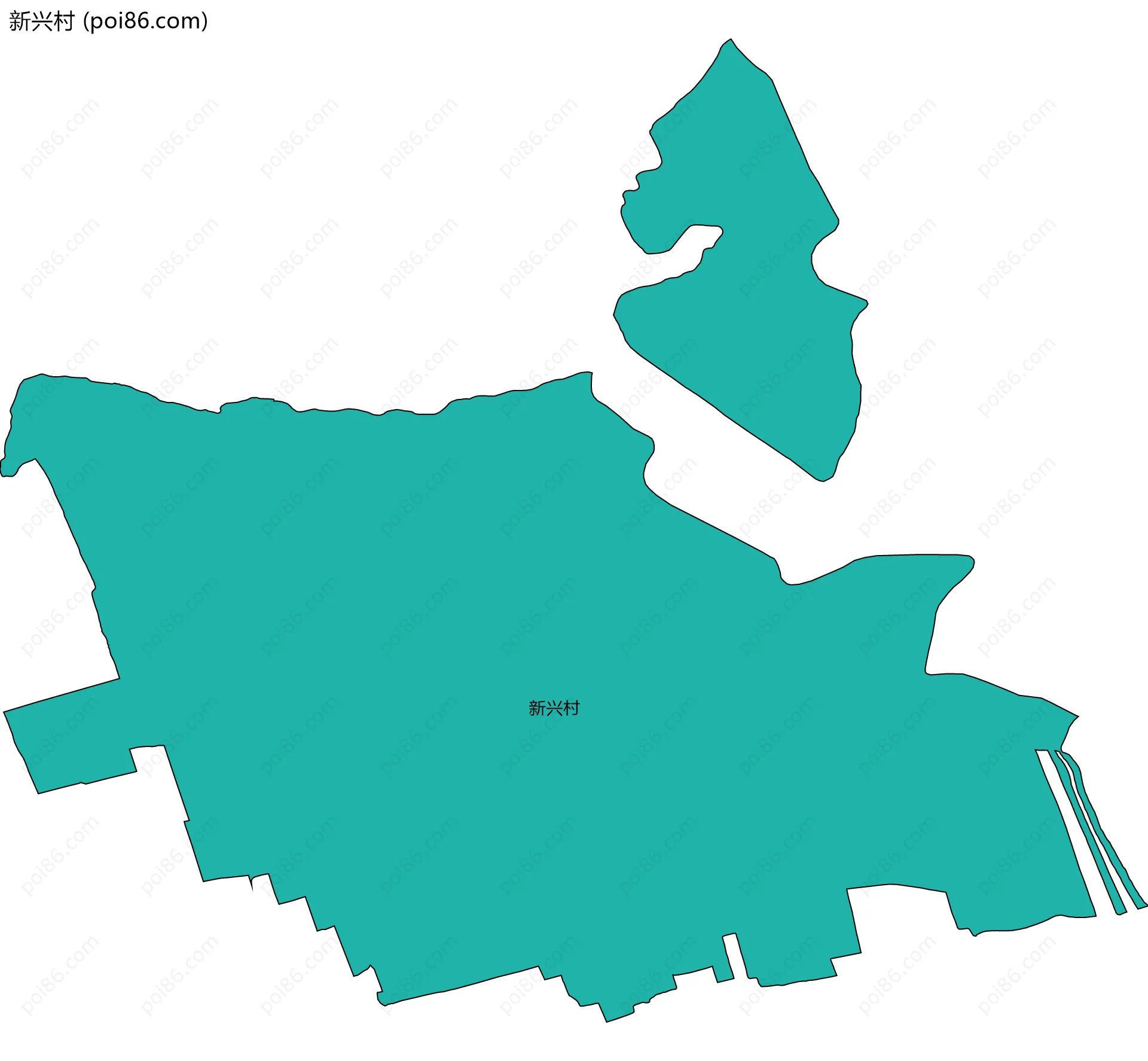 新兴村边界地图