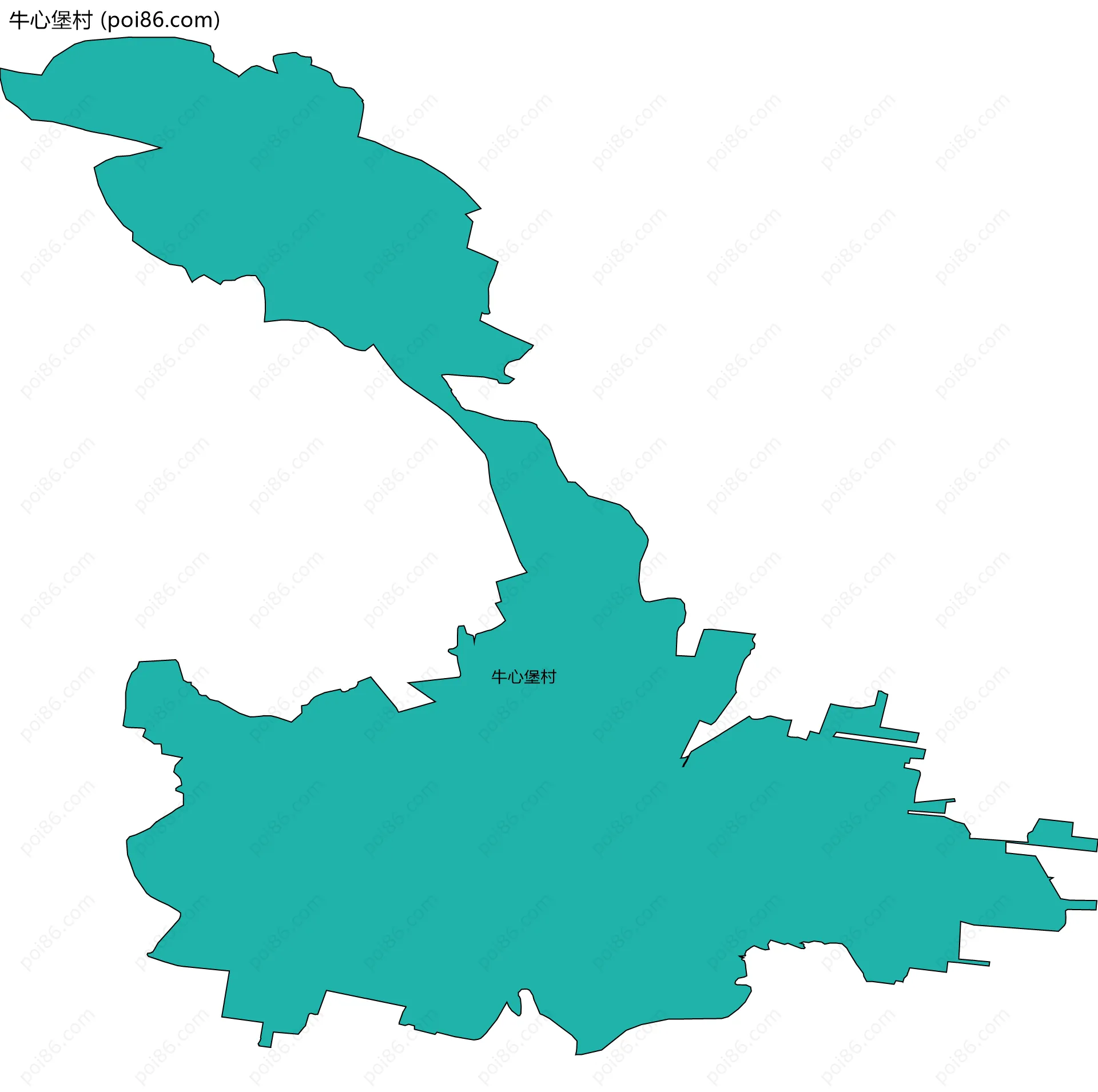 牛心堡村边界地图