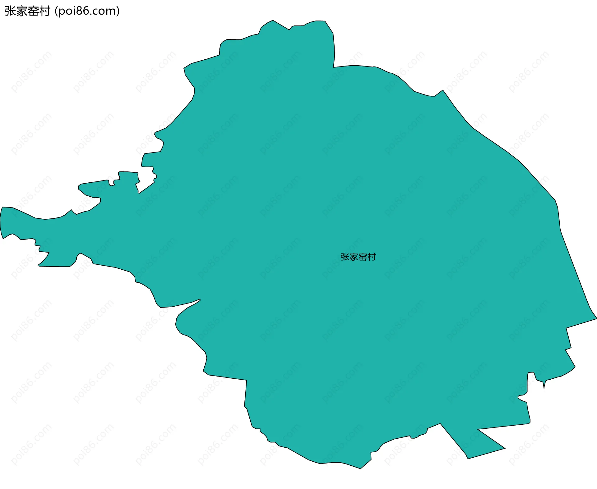 张家窑村边界地图