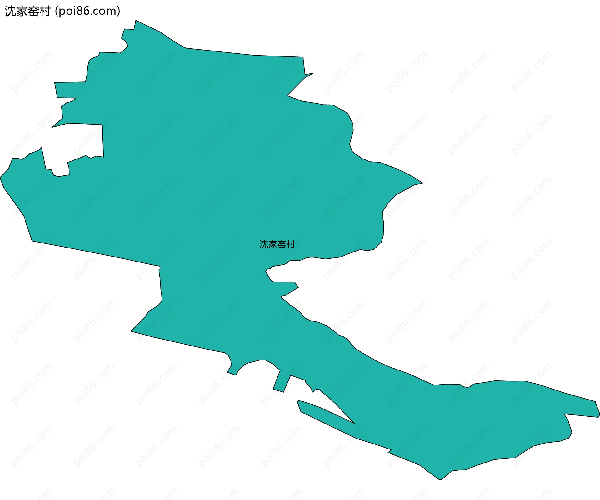 沈家窑村边界地图