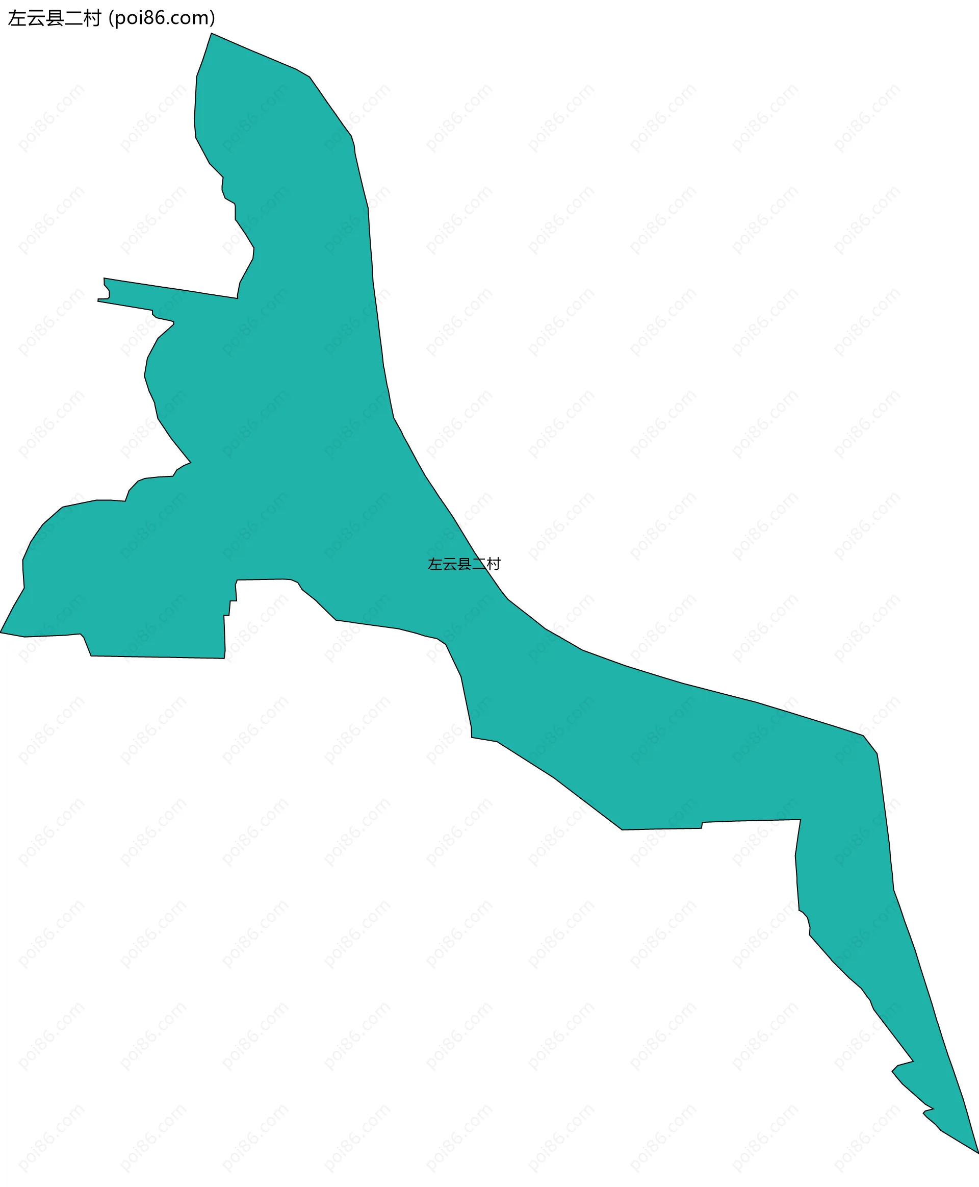 左云县二村边界地图