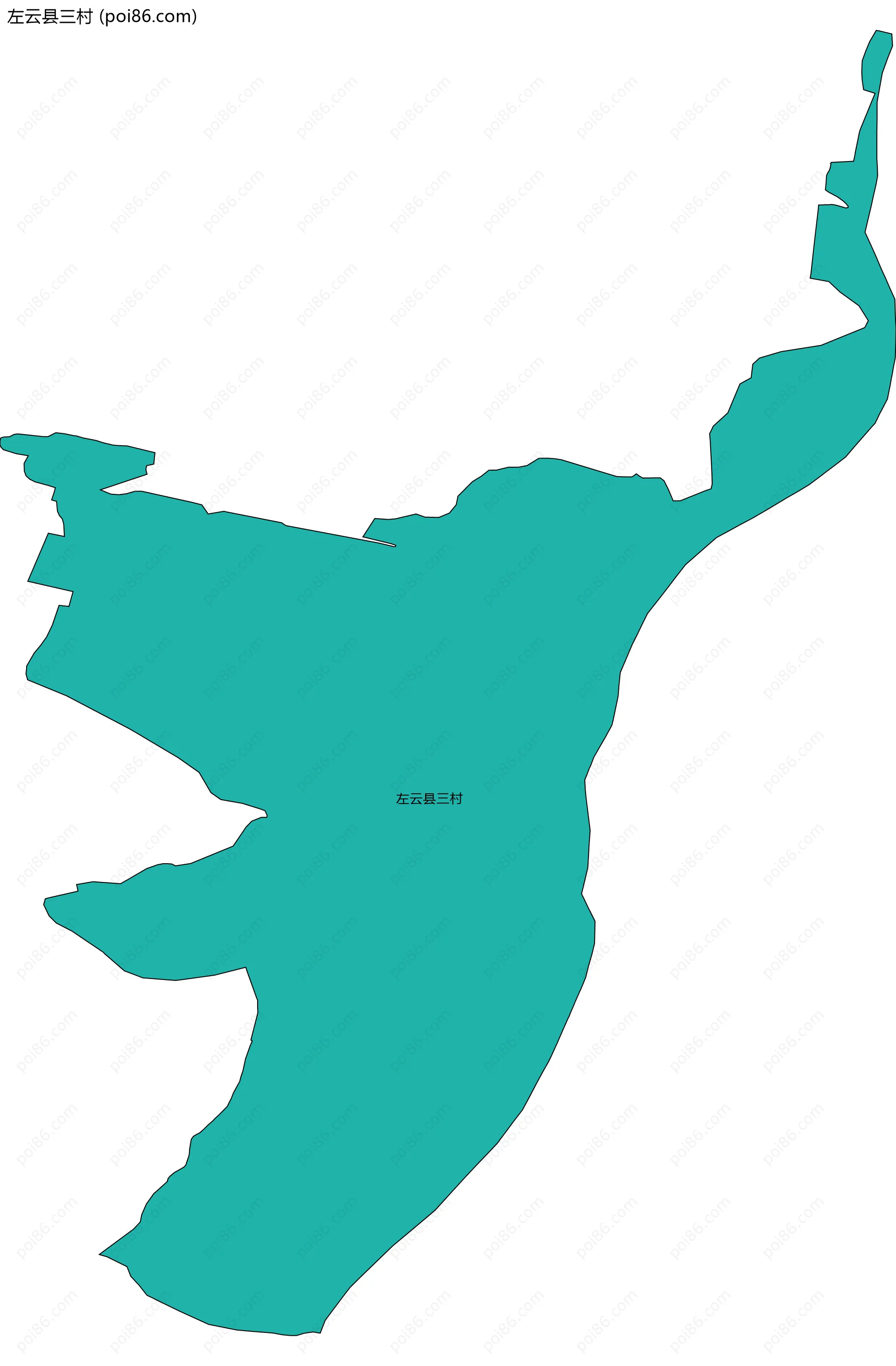 左云县三村边界地图