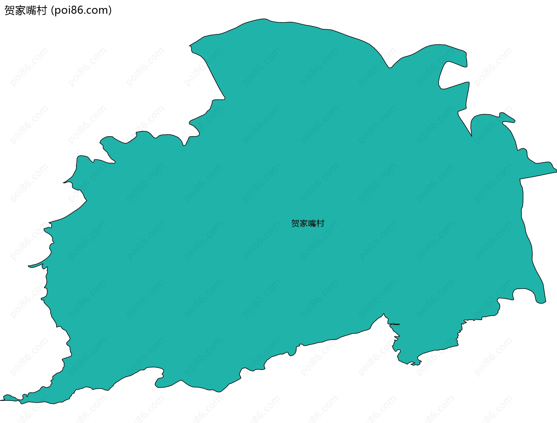 贺家嘴村边界地图