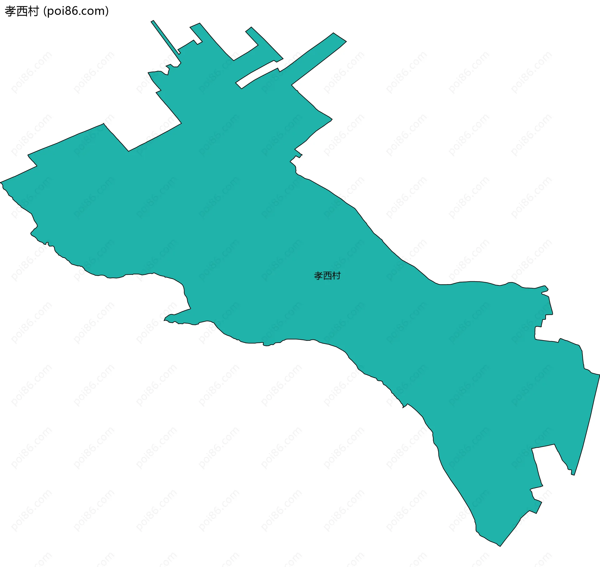 孝西村边界地图