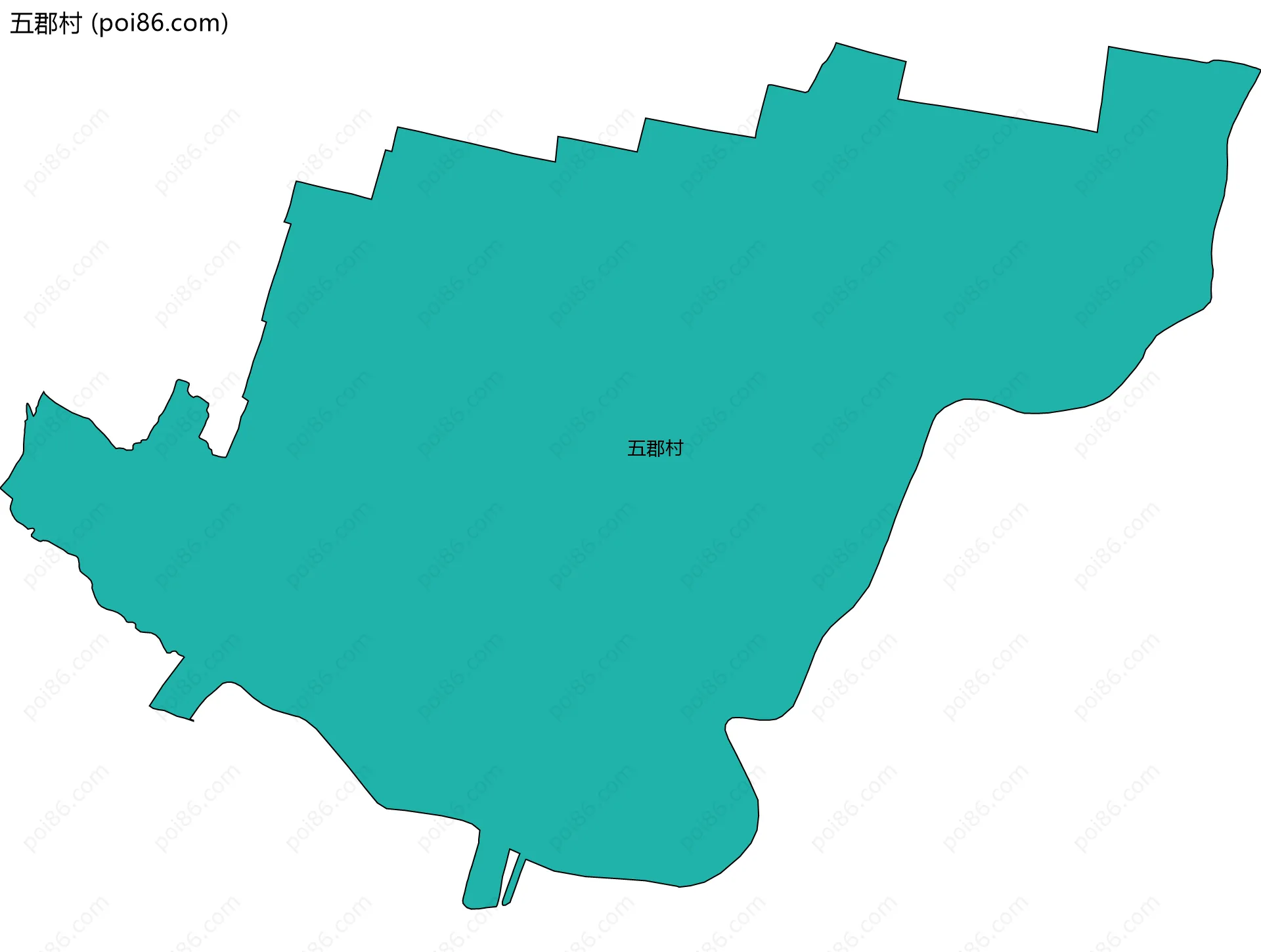 五郡村边界地图