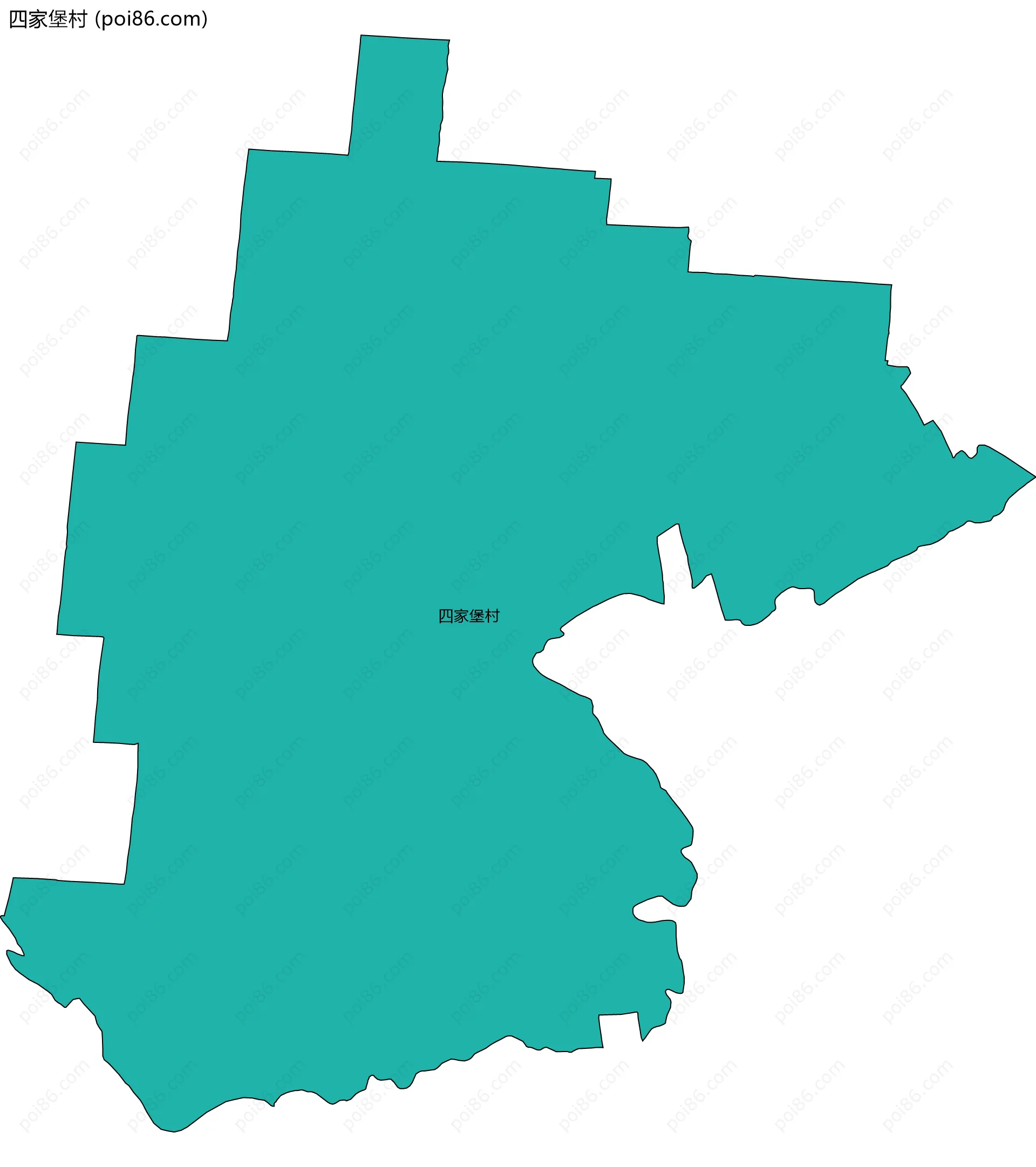 四家堡村边界地图