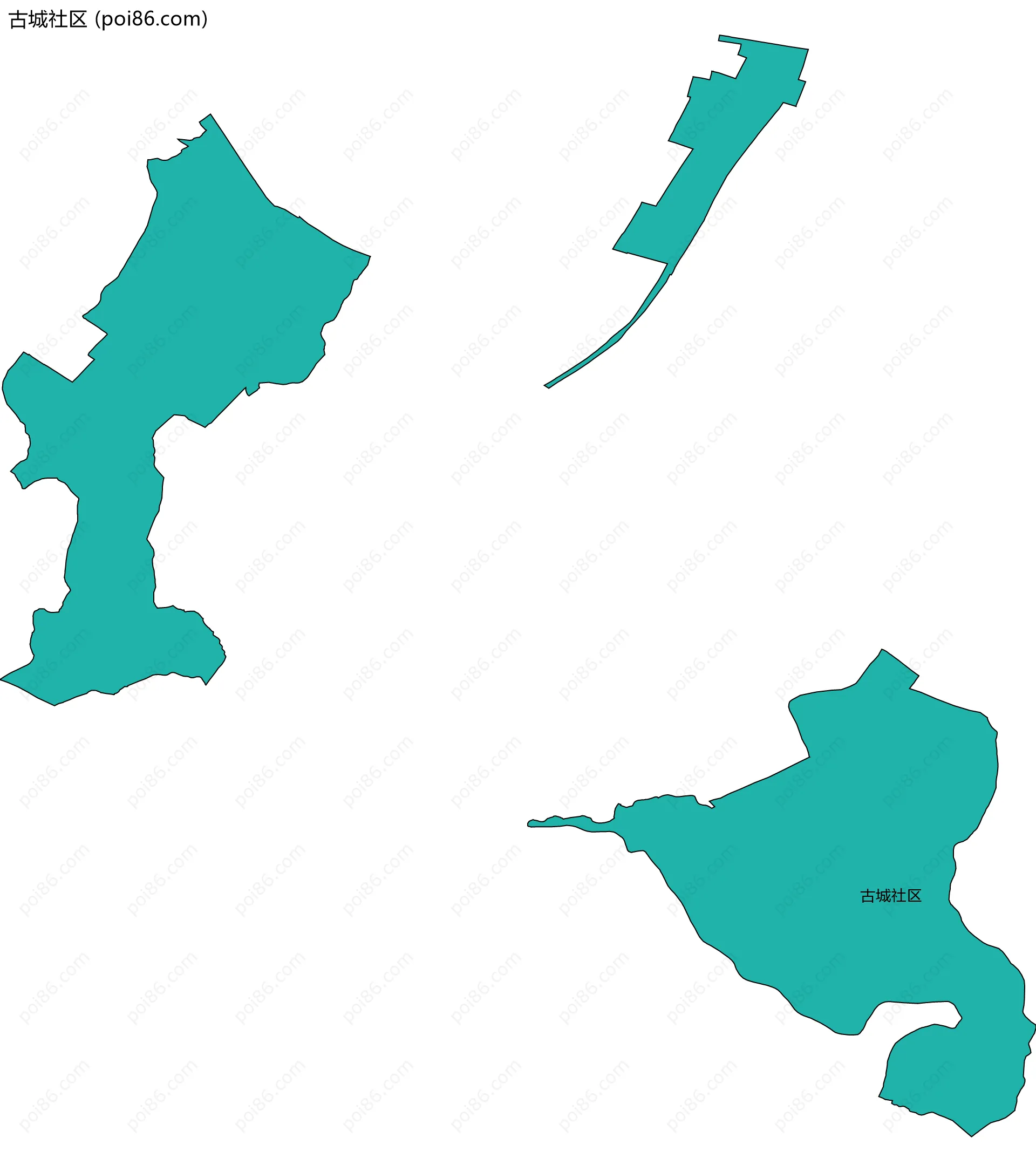 古城社区边界地图