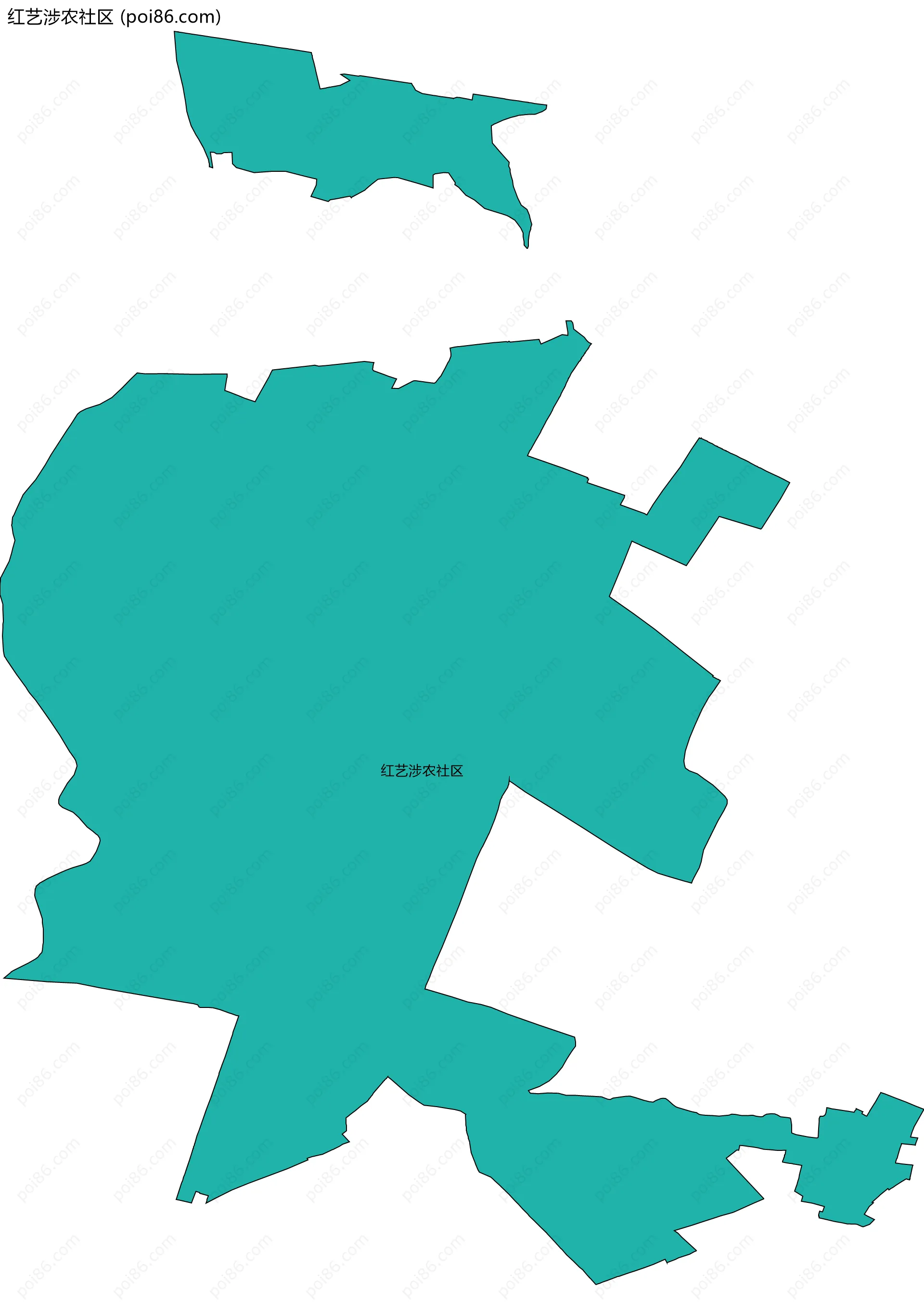 红艺涉农社区边界地图