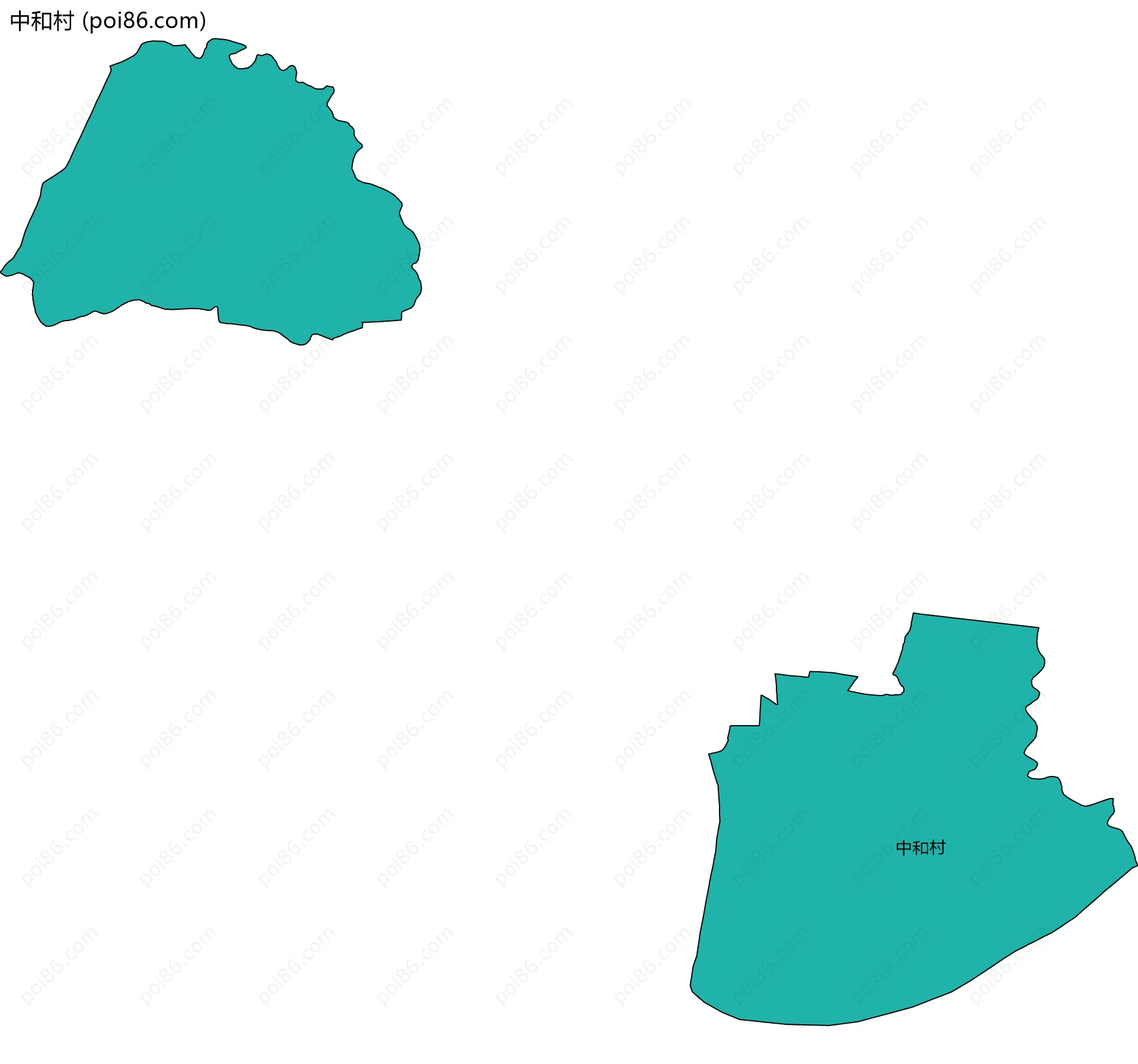中和村边界地图