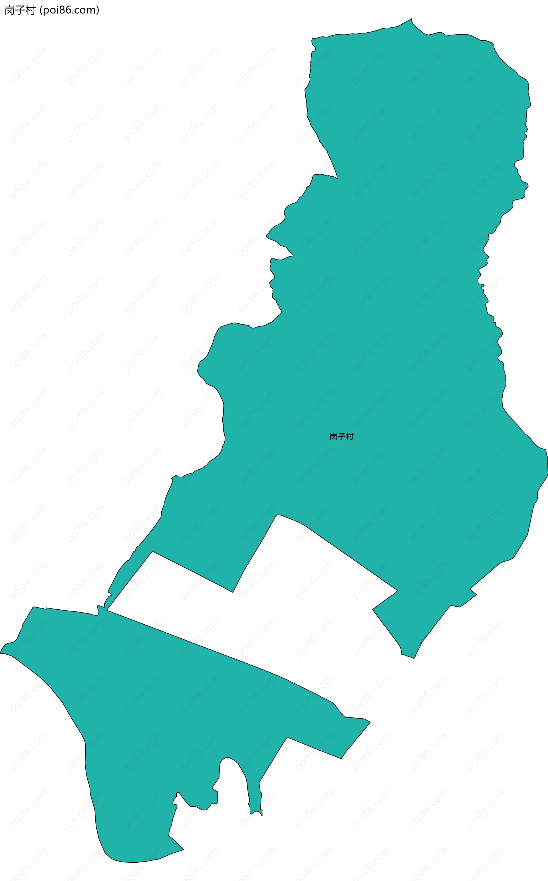 岗子村边界地图