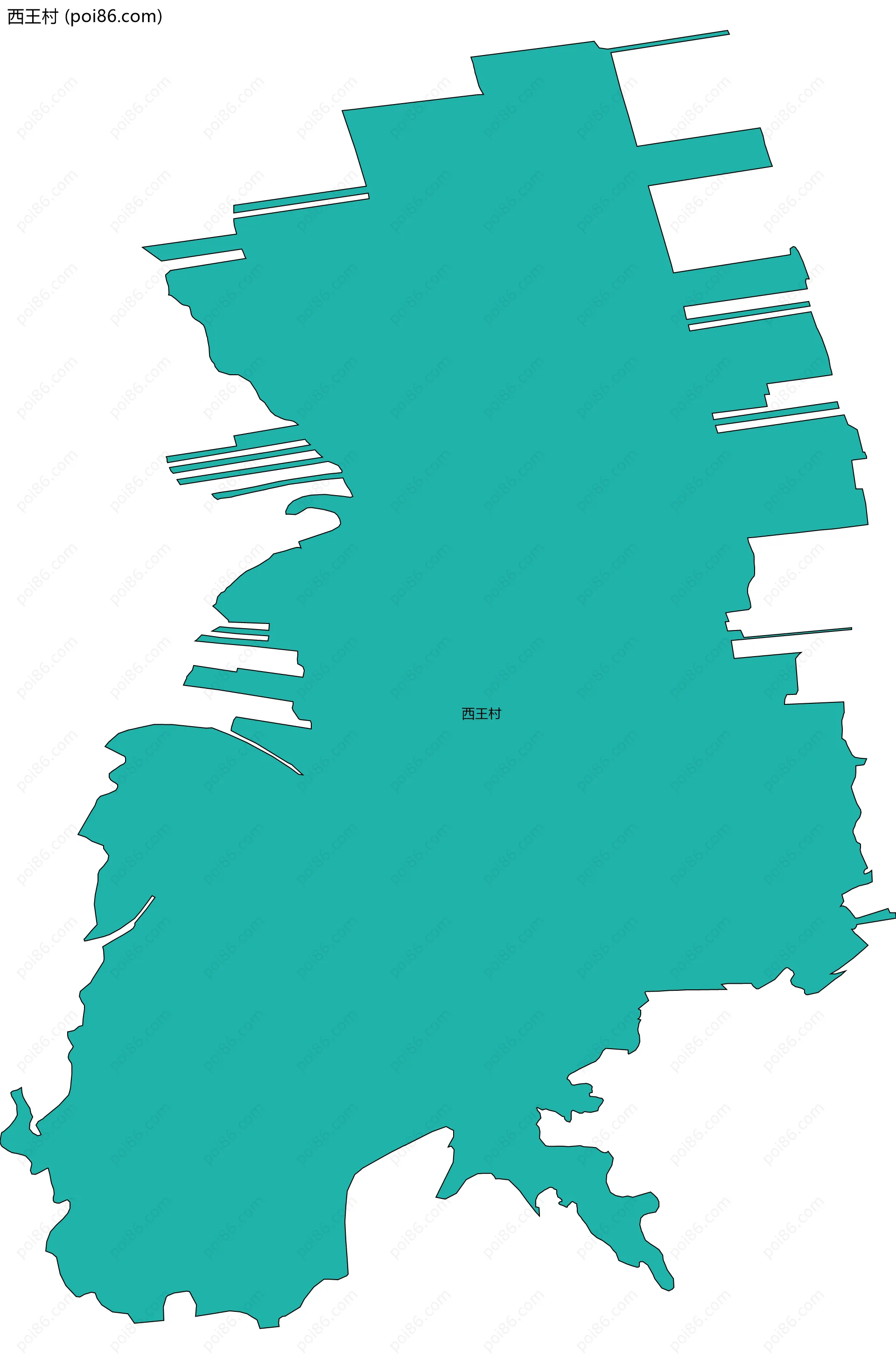 西王村边界地图