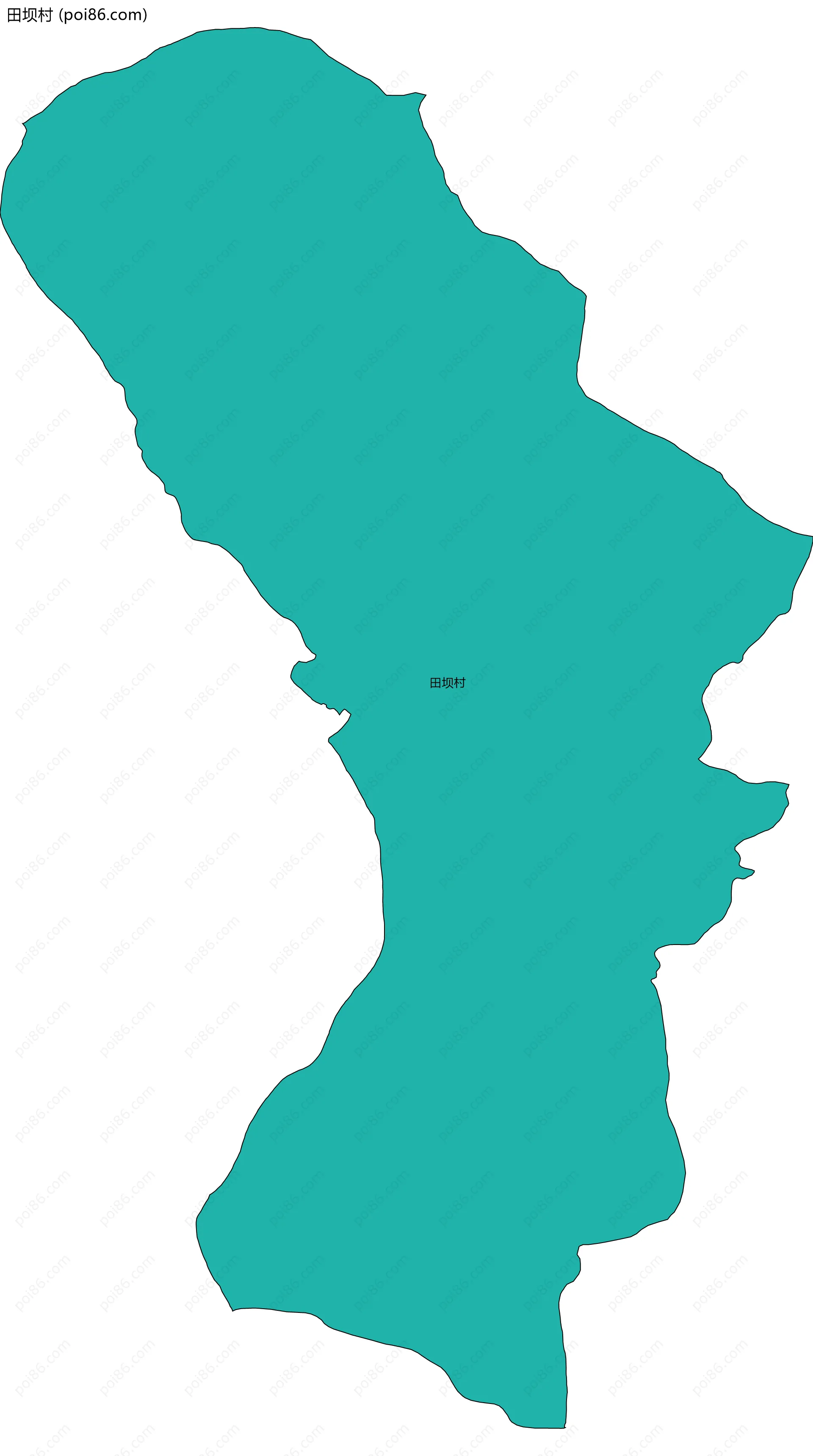 田坝村边界地图