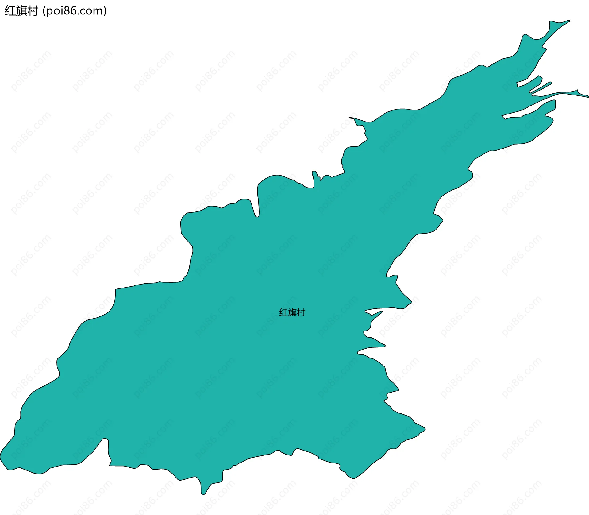 红旗村边界地图