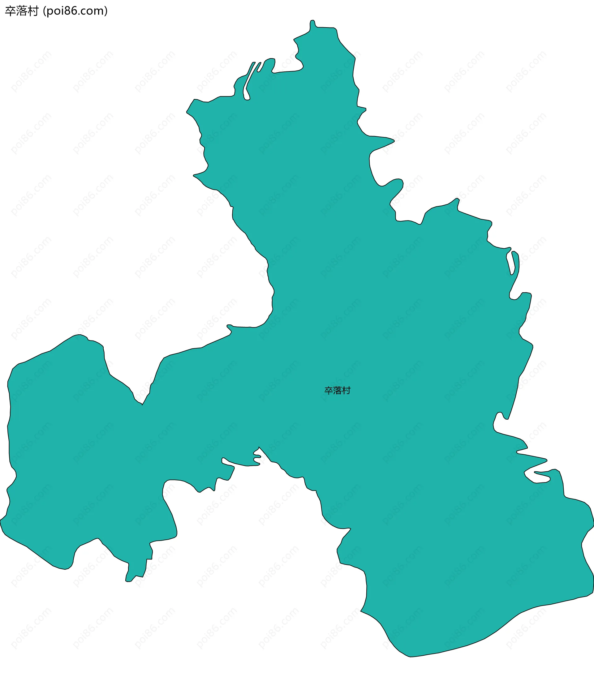 卒落村边界地图