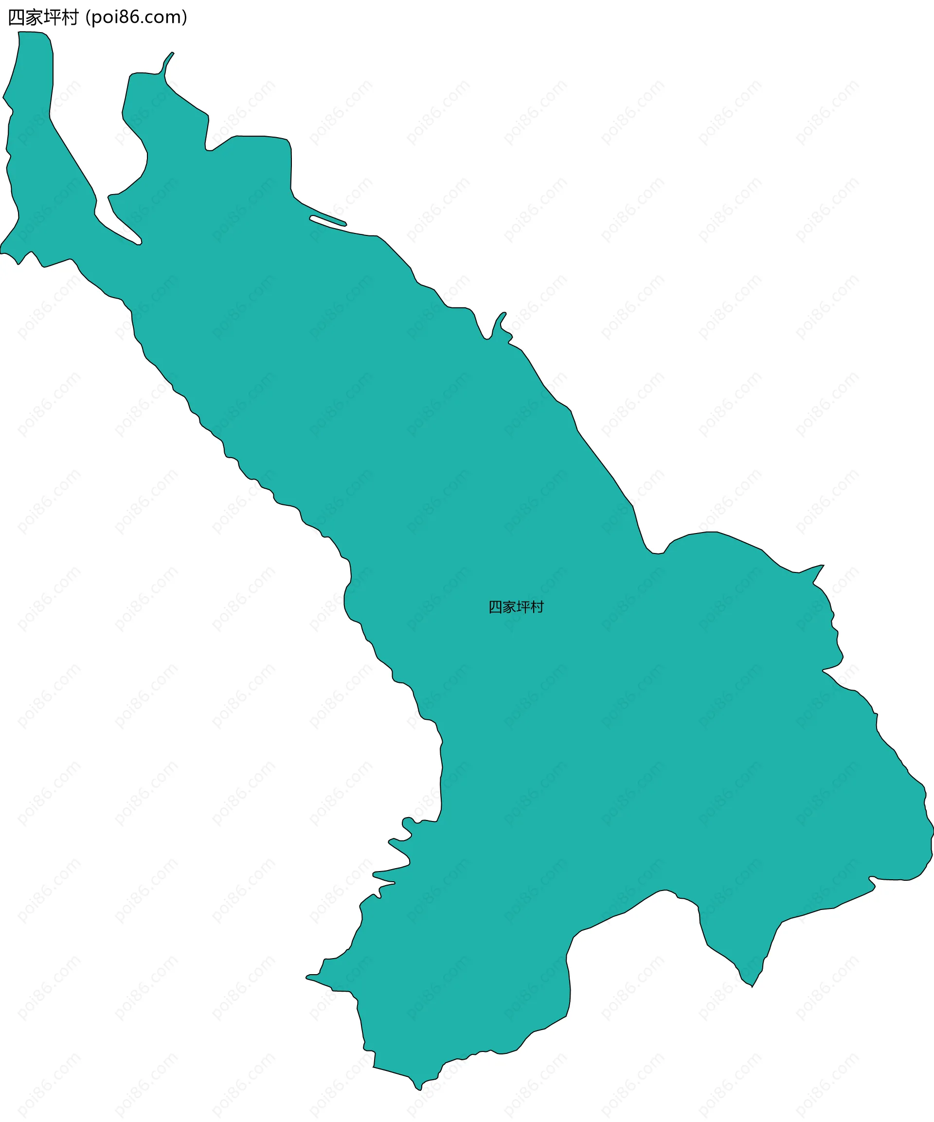 四家坪村边界地图