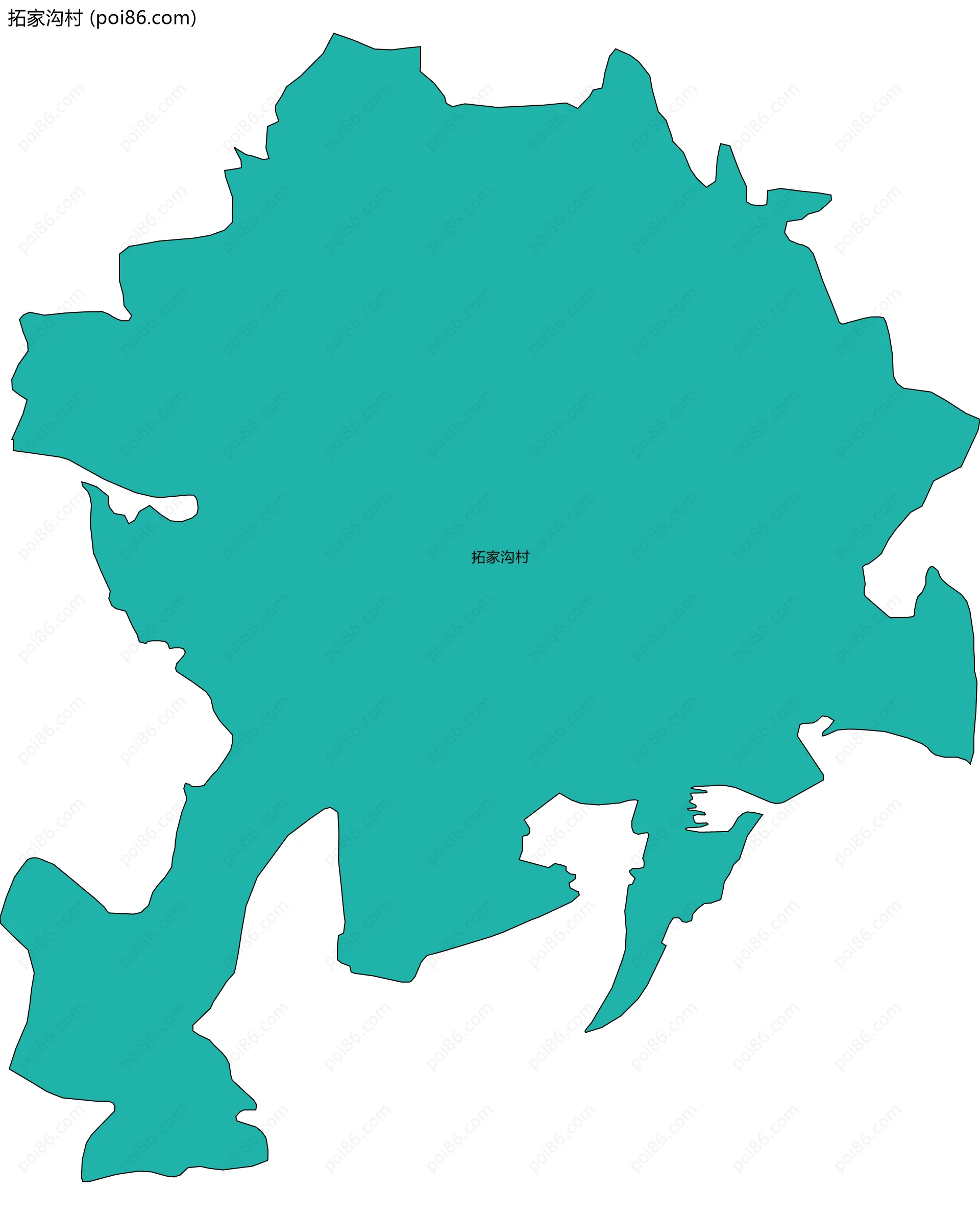 拓家沟村边界地图