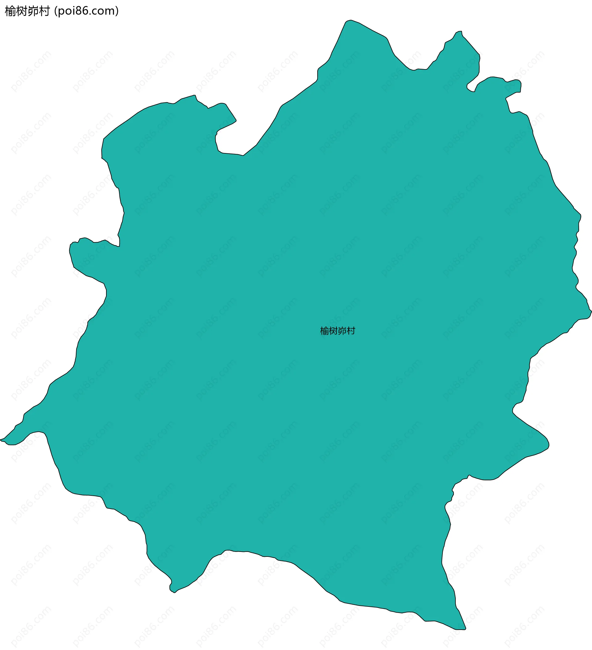 榆树峁村边界地图