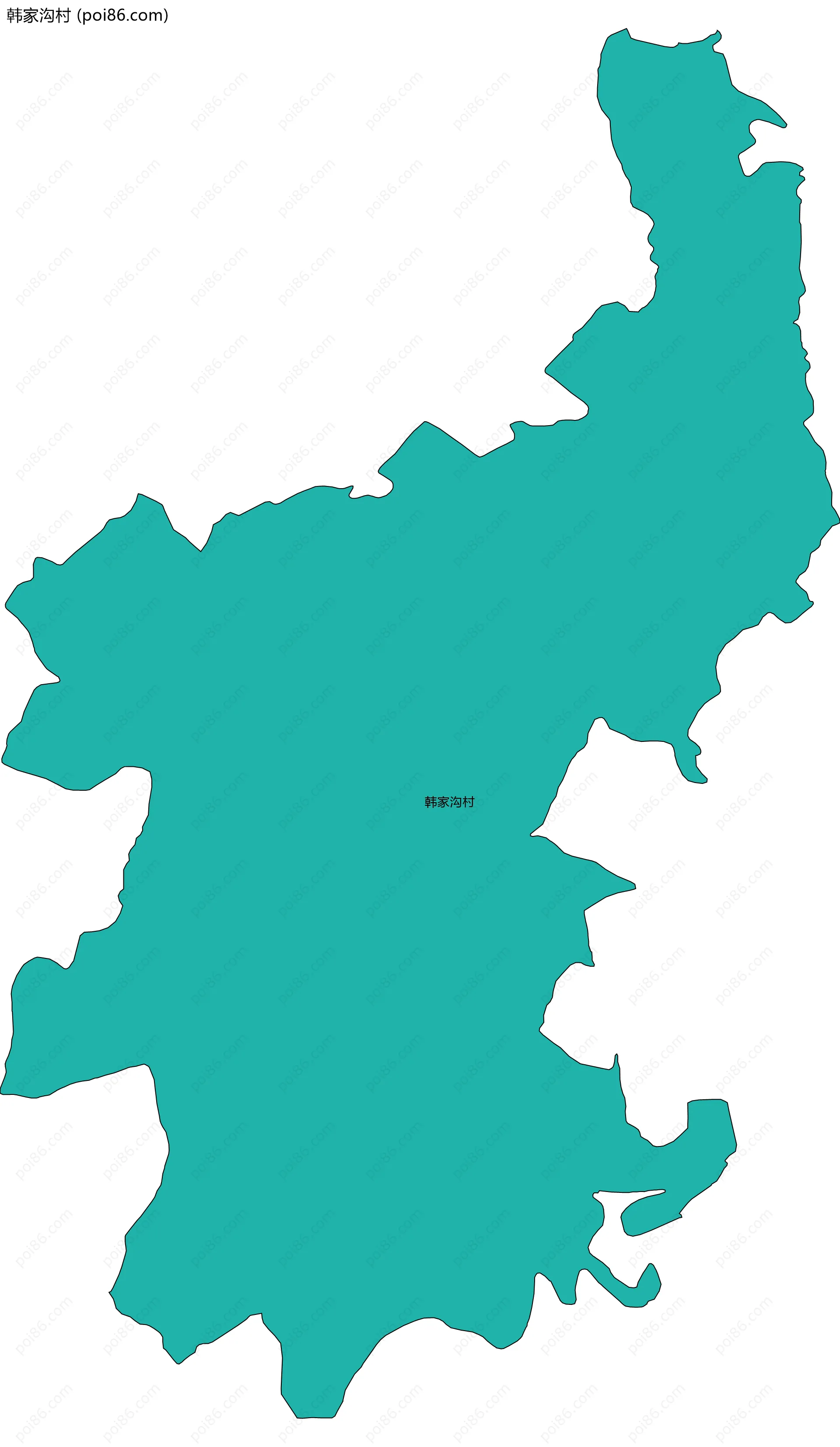 韩家沟村边界地图