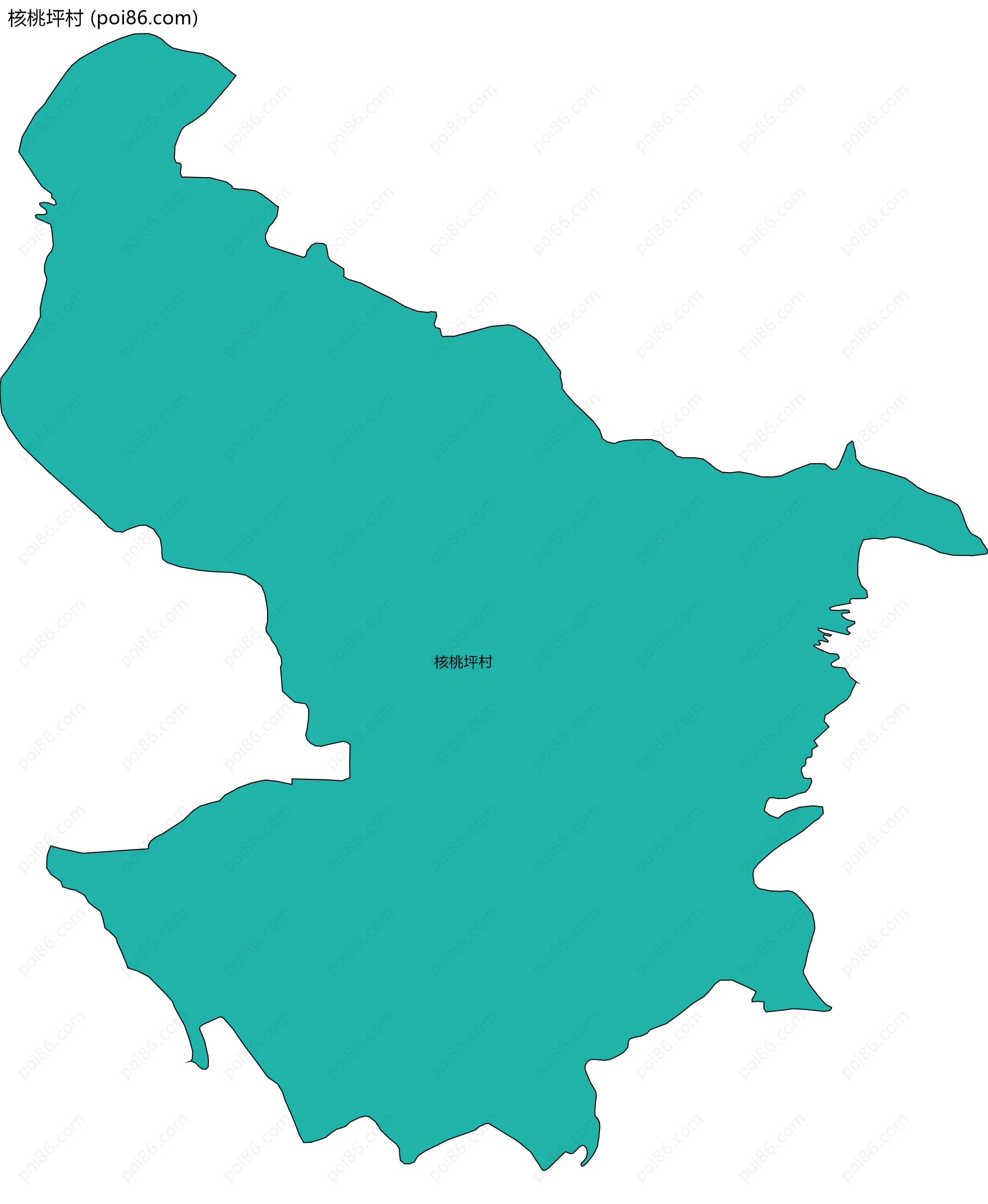 核桃坪村边界地图