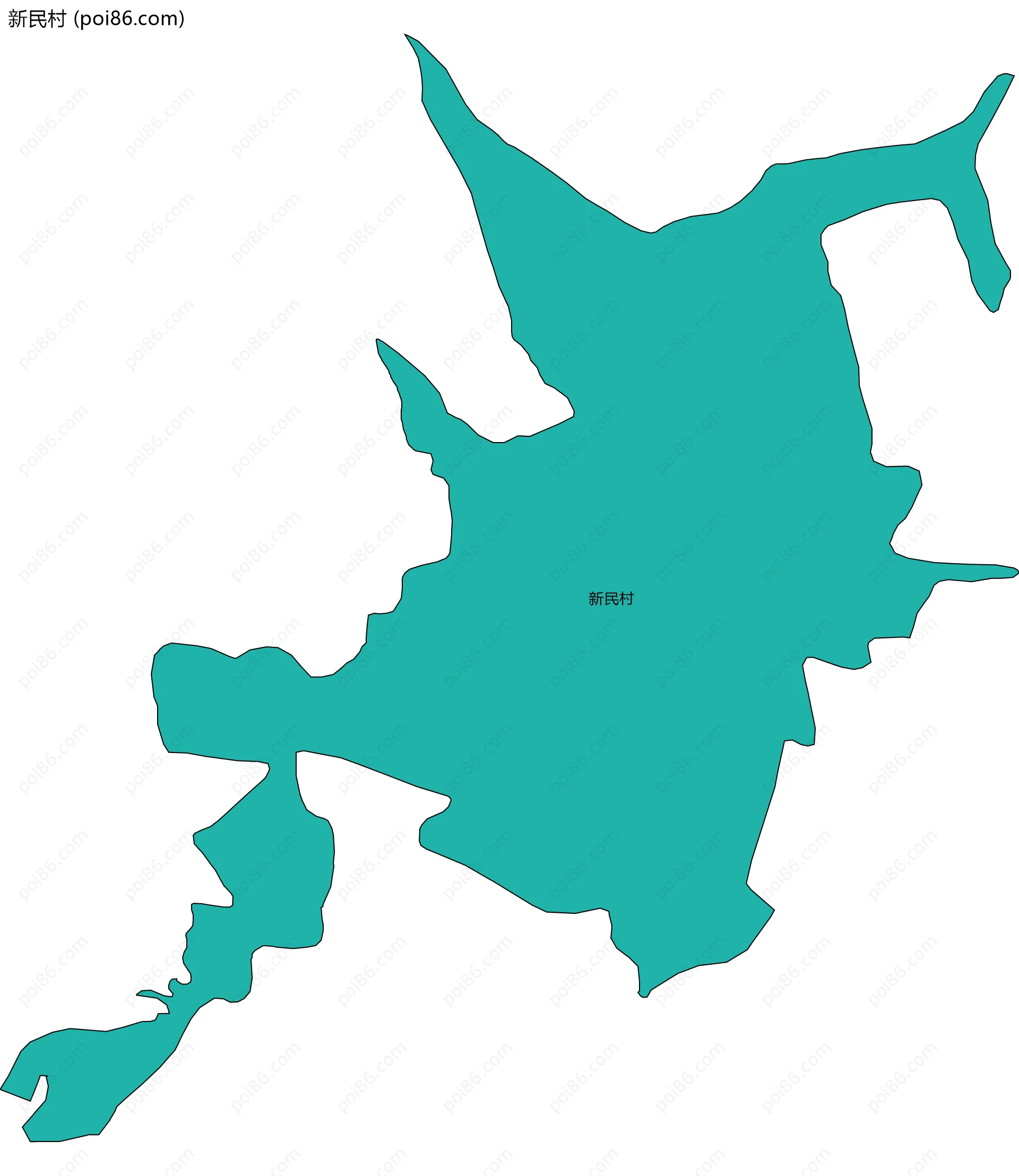 新民村边界地图