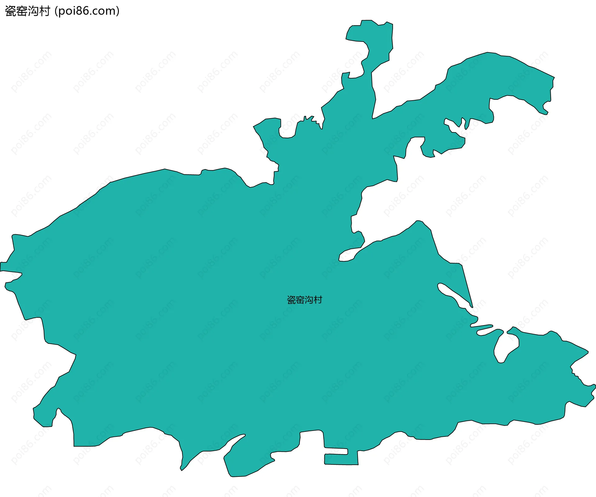 瓷窑沟村边界地图