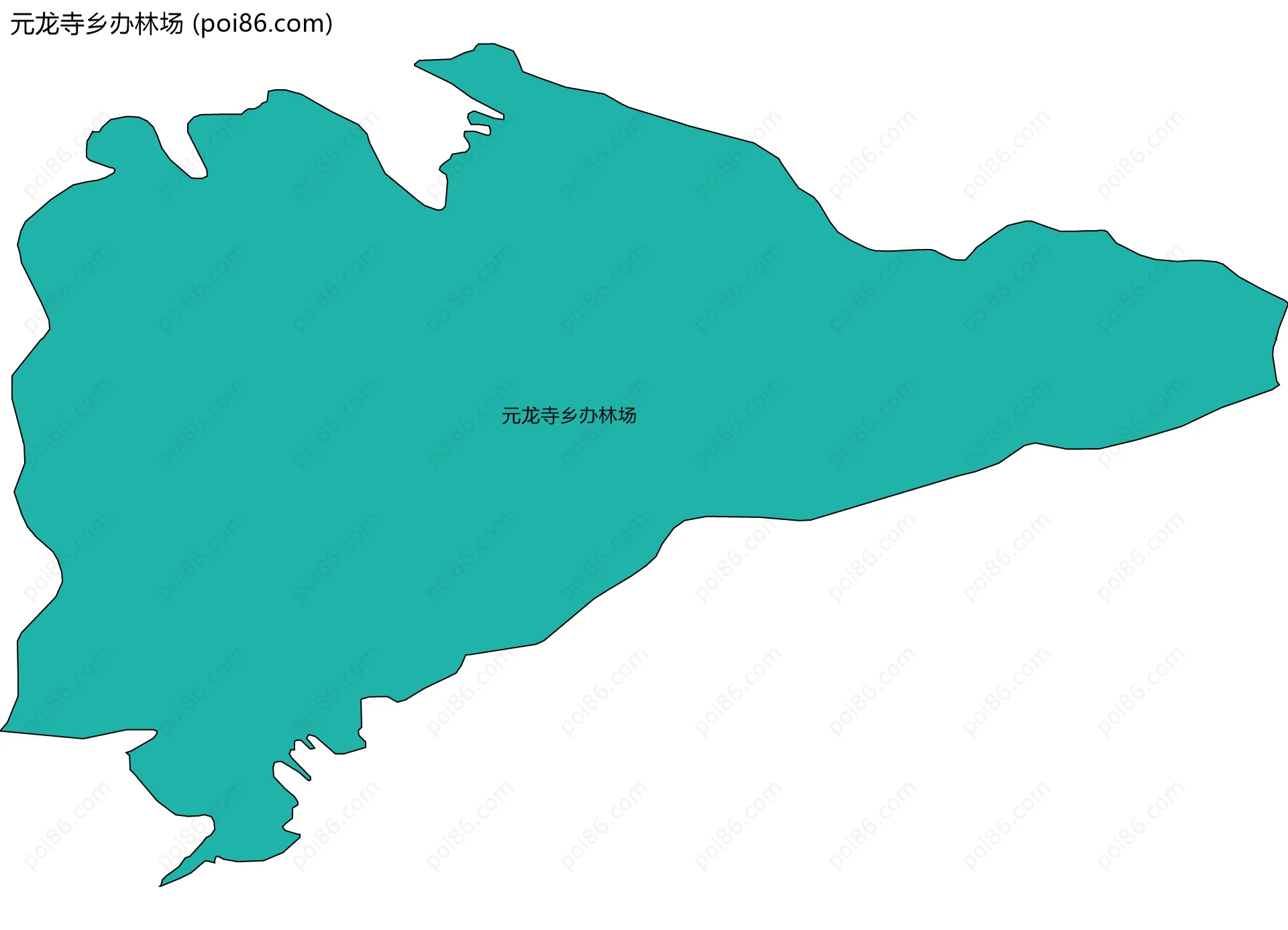 元龙寺乡办林场边界地图(五级行政区划)