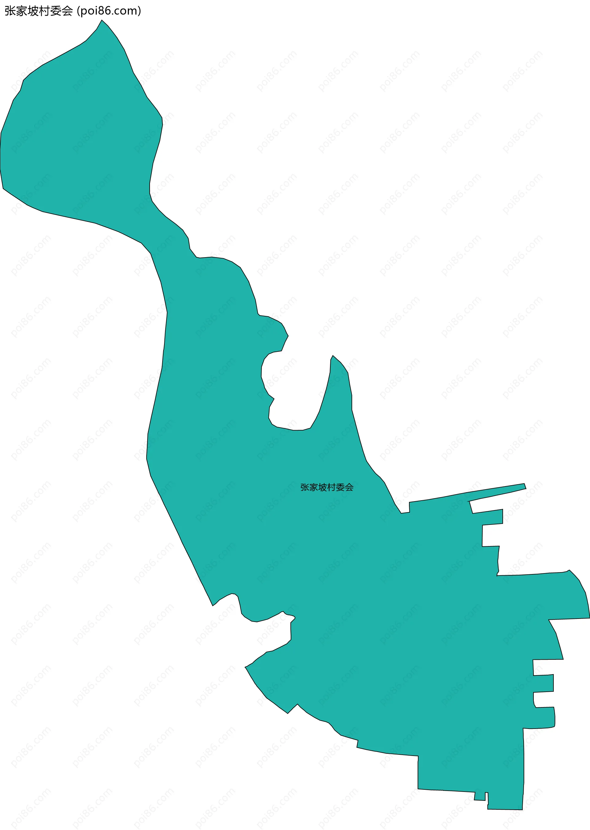 张家坡村委会边界地图