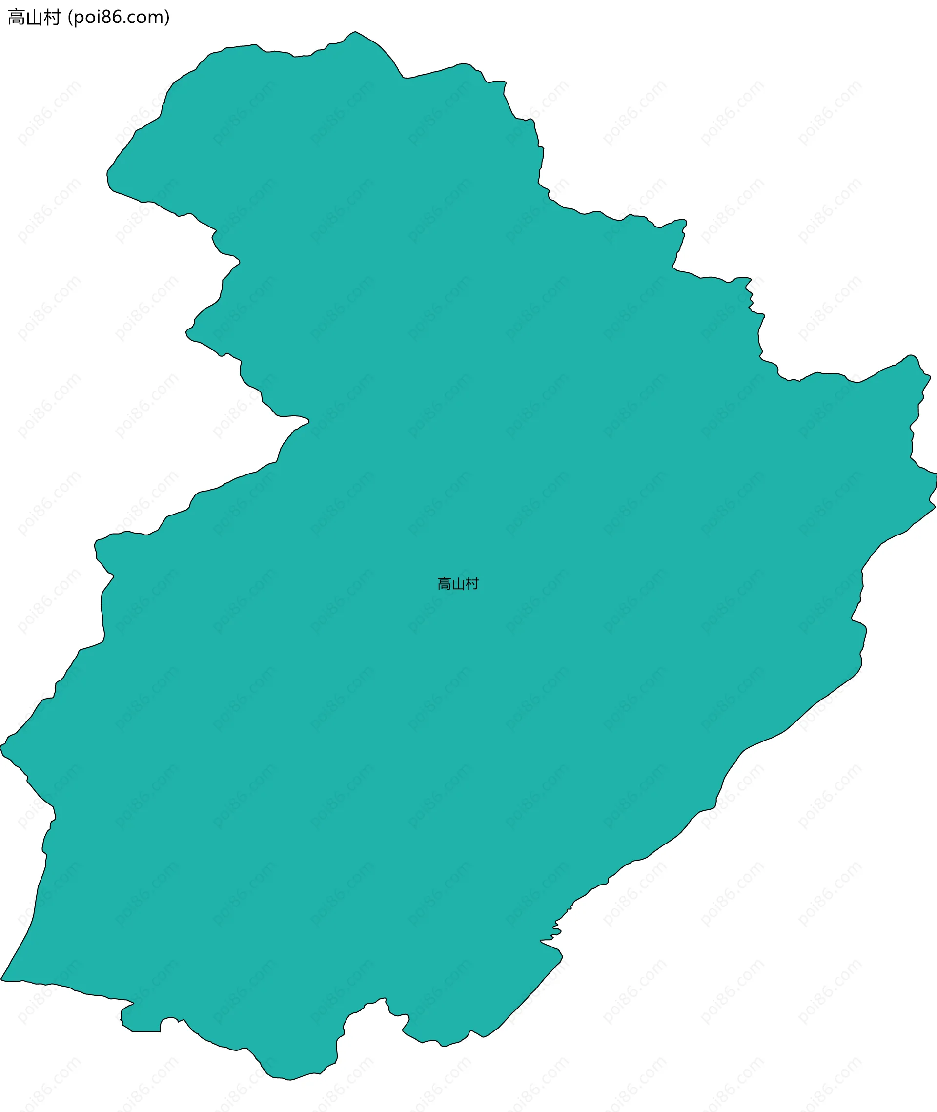 高山村边界地图