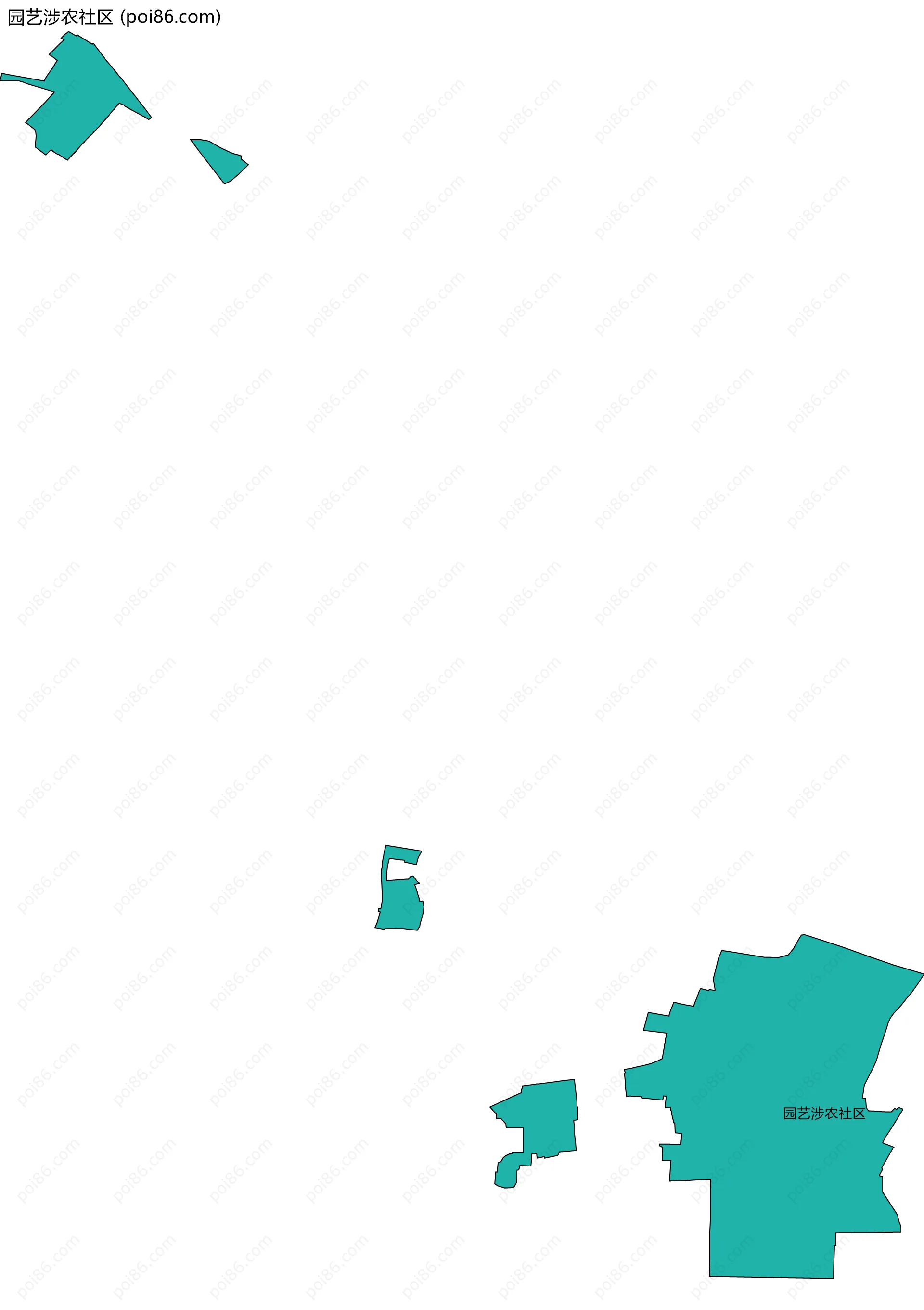 园艺涉农社区边界地图