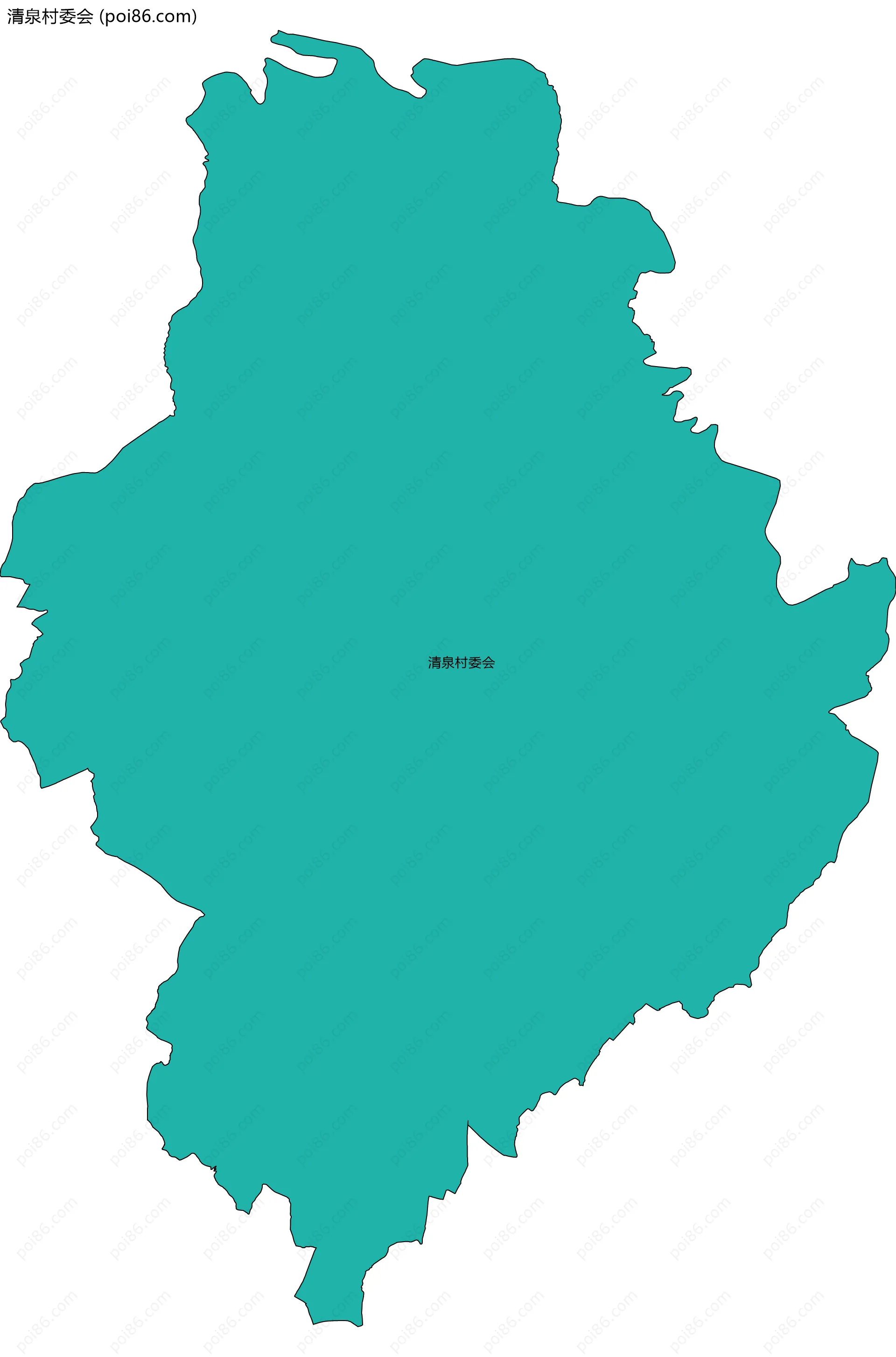 清泉村委会边界地图