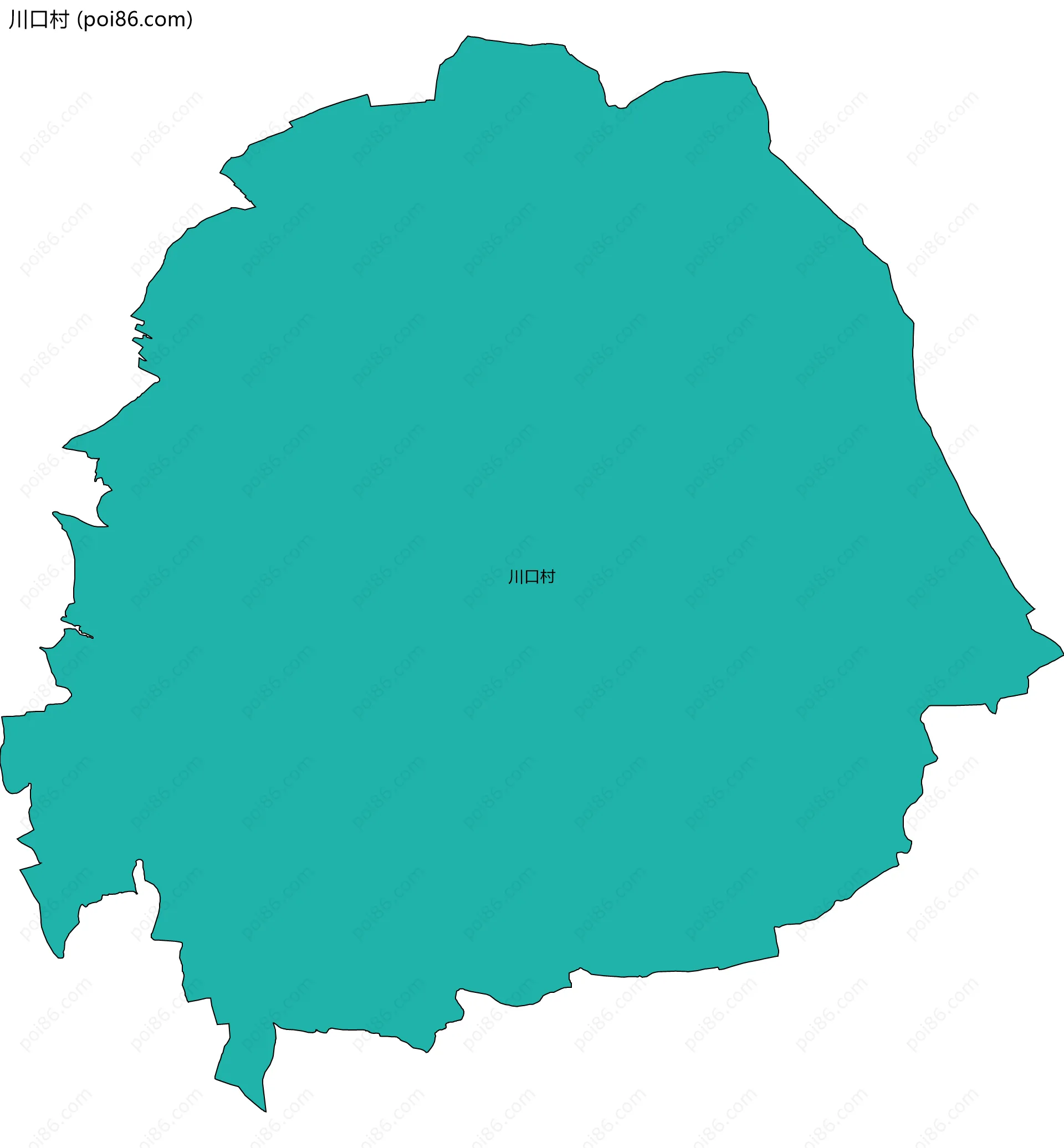 川口村边界地图