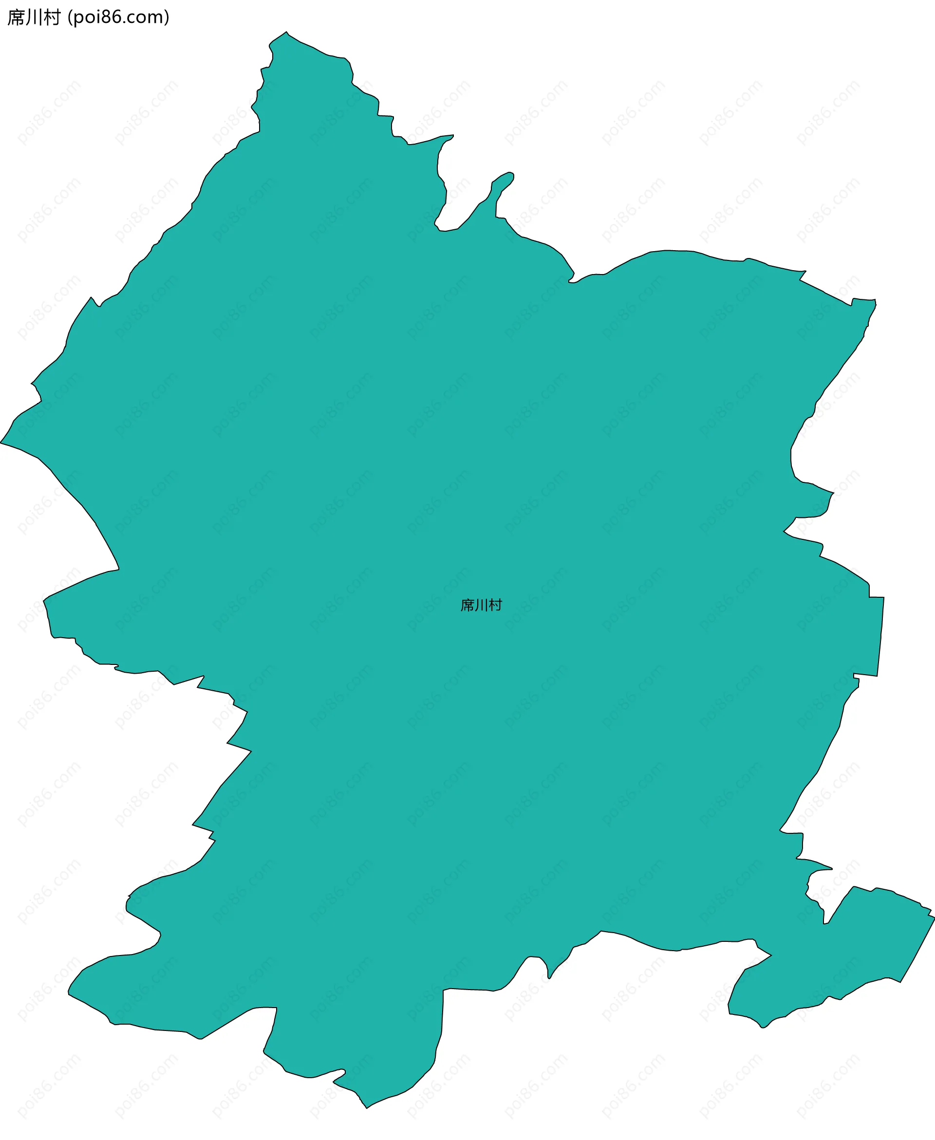 席川村边界地图