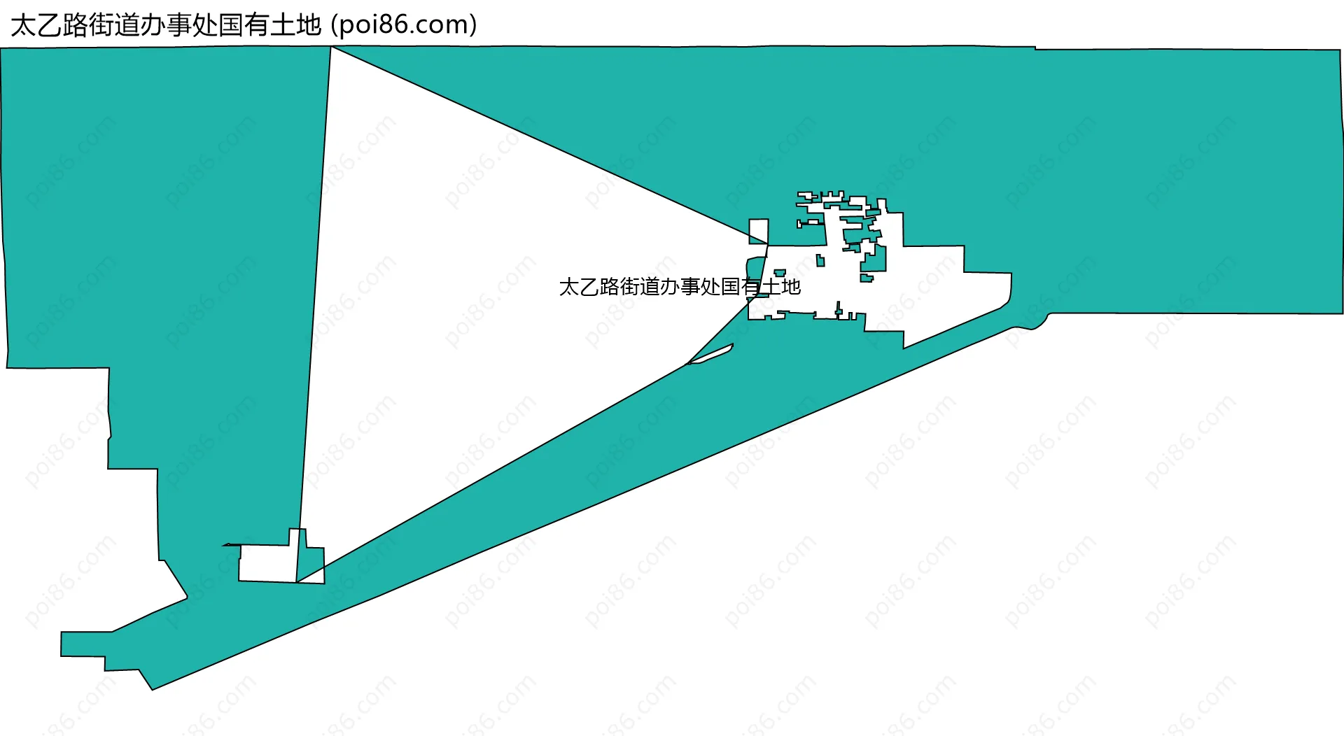 太乙路街道办事处国有土地边界地图