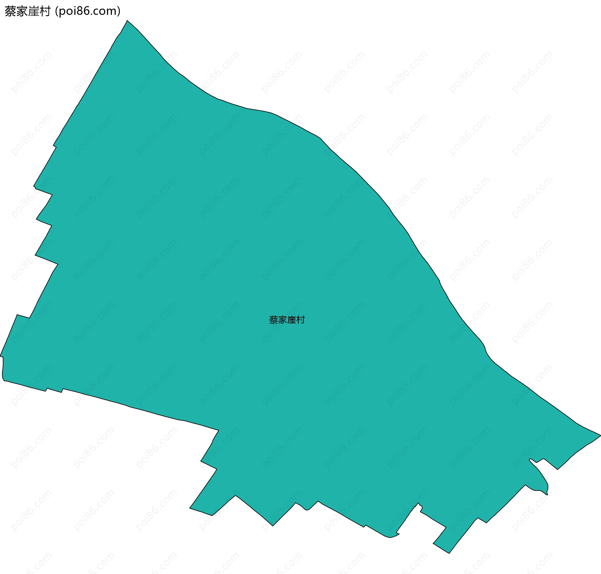 蔡家崖村边界地图